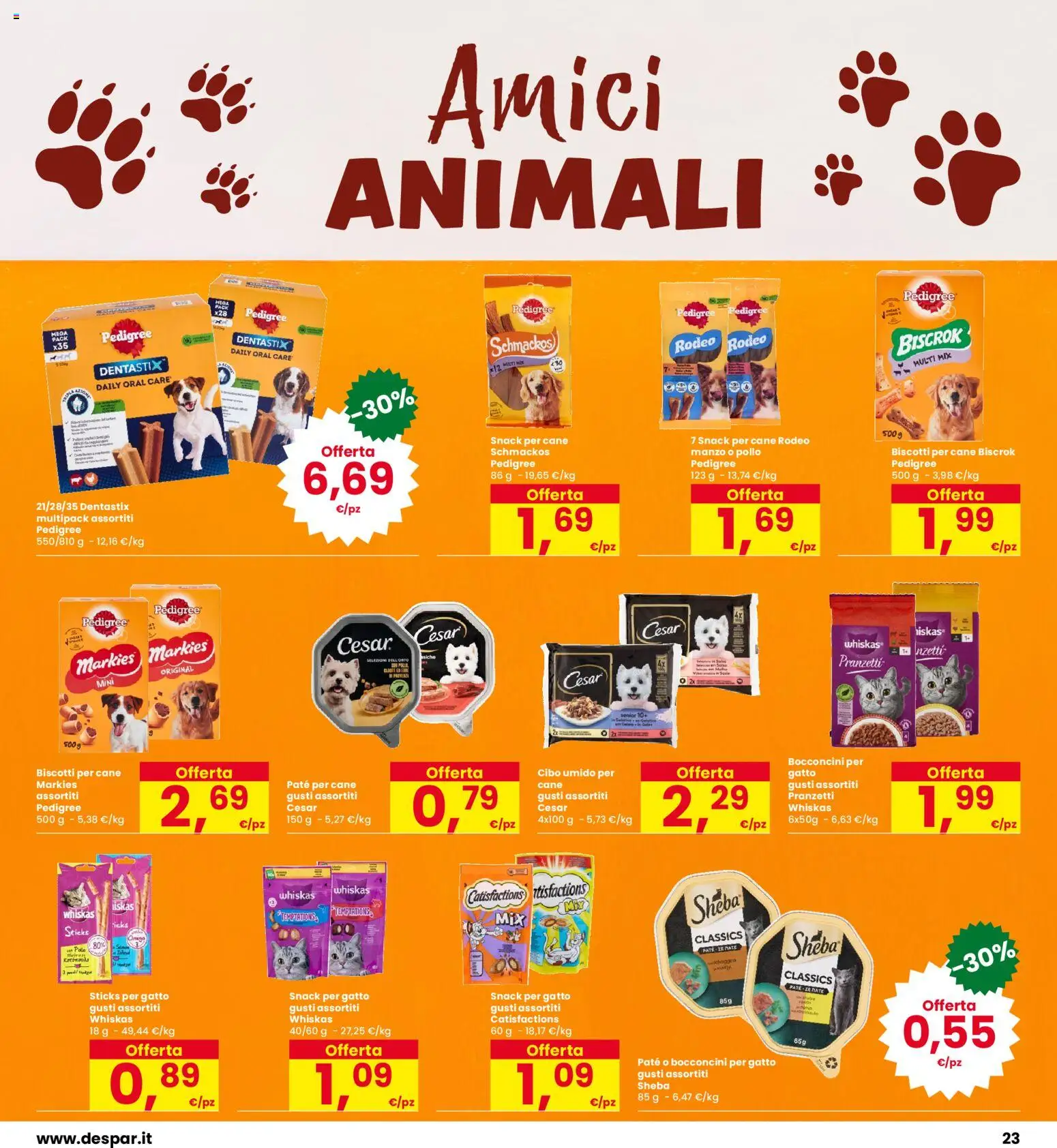 Volantino Eurospar del 08/10/2026 | Pagina: 23 | Prodotti: Paté, Pollo, Manzo, Biscotti