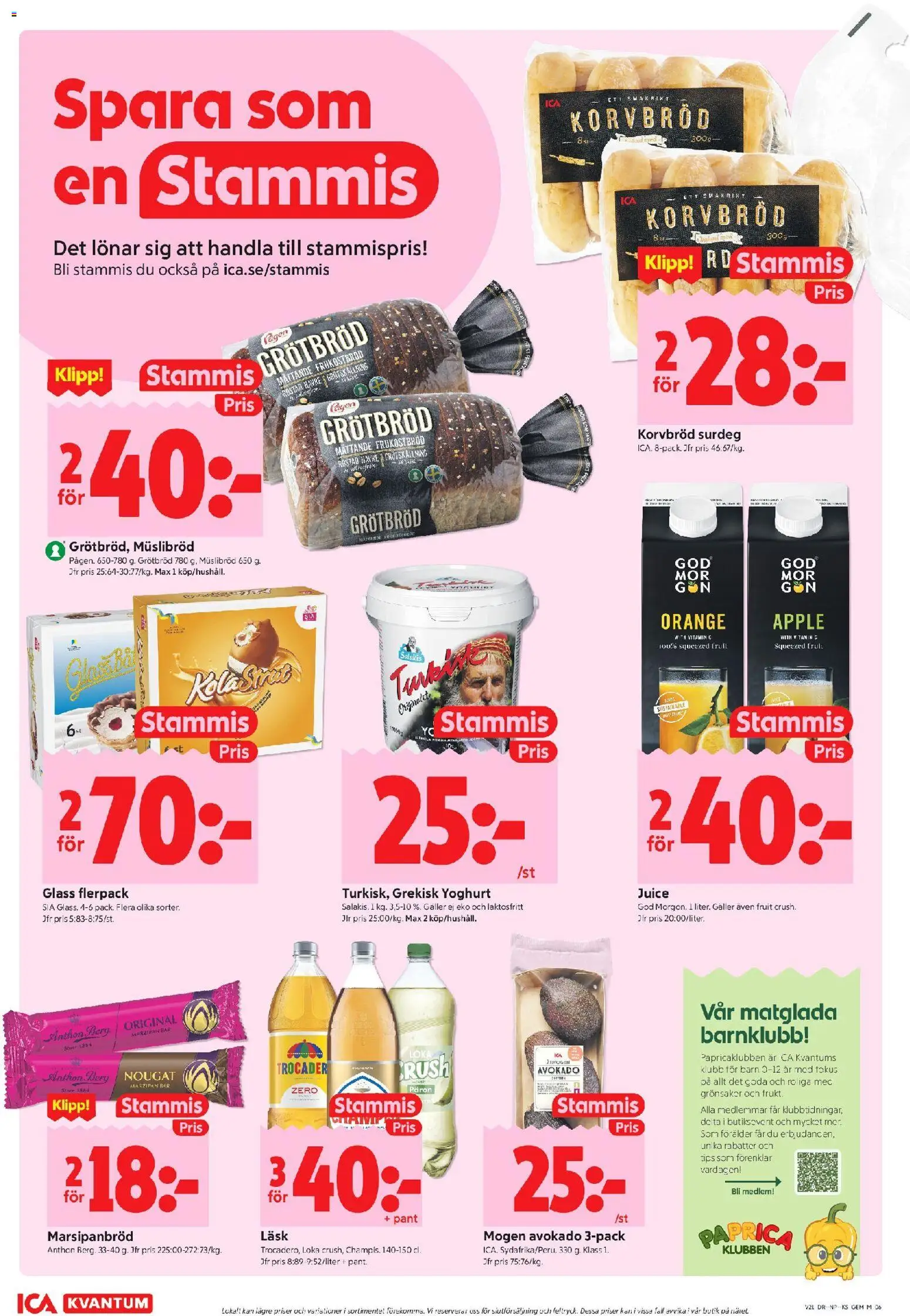 ICA Kvantum reklamblad aktuell från 18.05.2026 | Sida: 6 | Produkter: Gem, Galler, Korvbröd, Juice