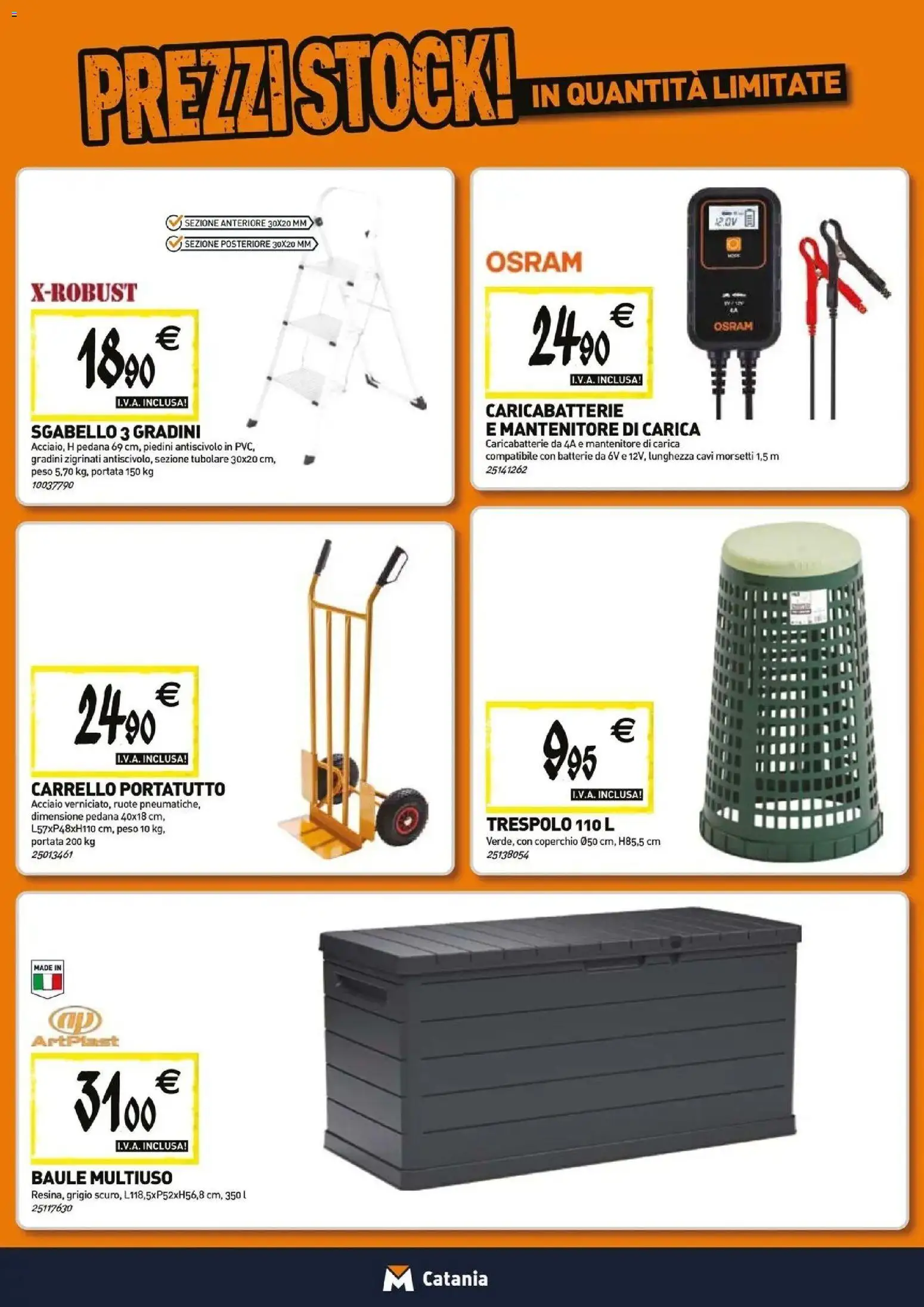 Volantino TECNOMAT del 27/08/2026 | Pagina: 17 | Prodotti: Coperchio, Sgabello, Baule, Batterie