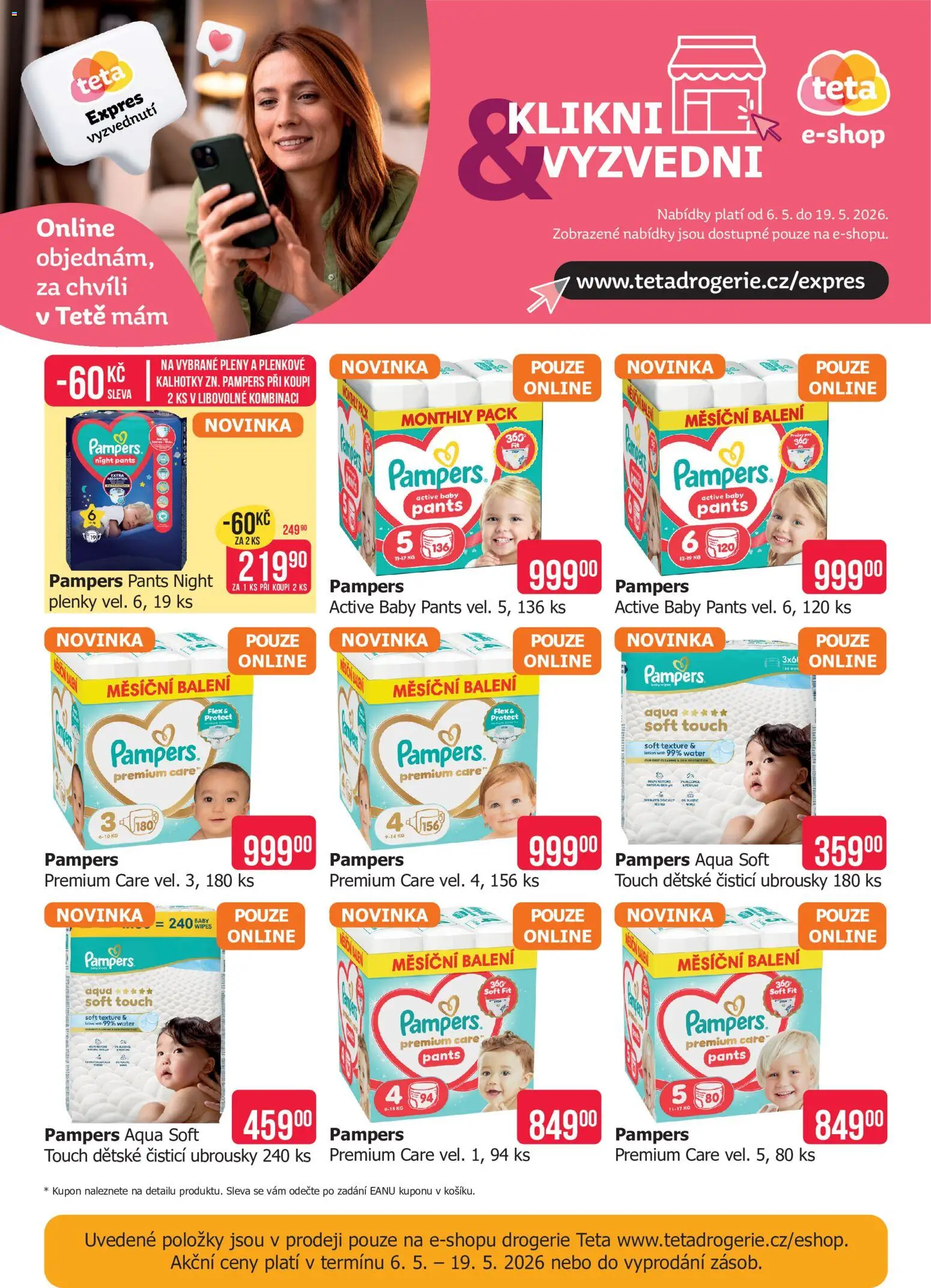 TETA Drogerie leták od 06.05.2026 | Strana: 22 | Produkty: Pampers Premium Care, Drogerie, Pants, Pampers Pants