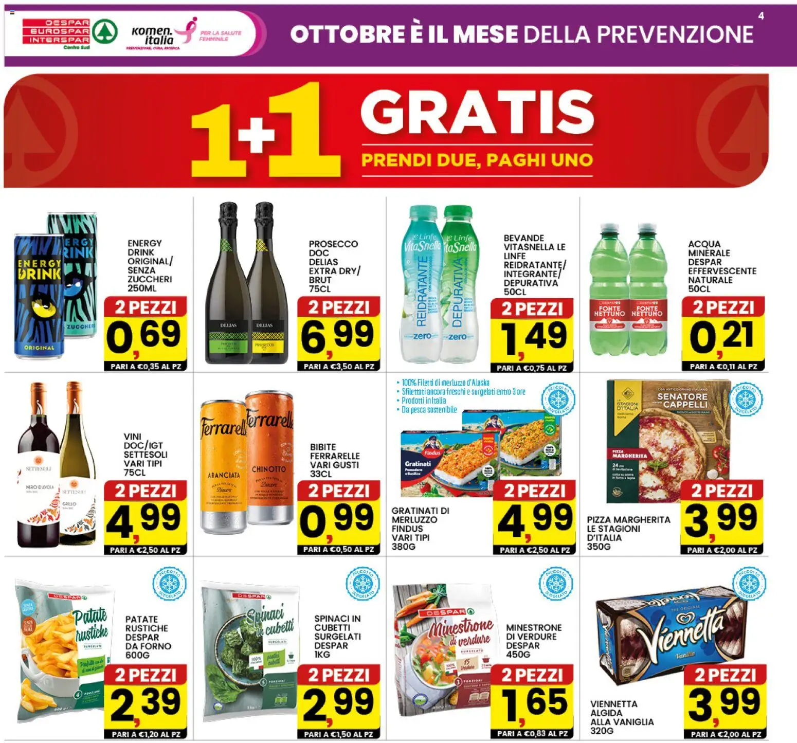Volantino Interspar del 12/10/2026 | Pagina: 4 | Prodotti: Merluzzo d’Alaska, Pizza, Merluzzo, Spinaci