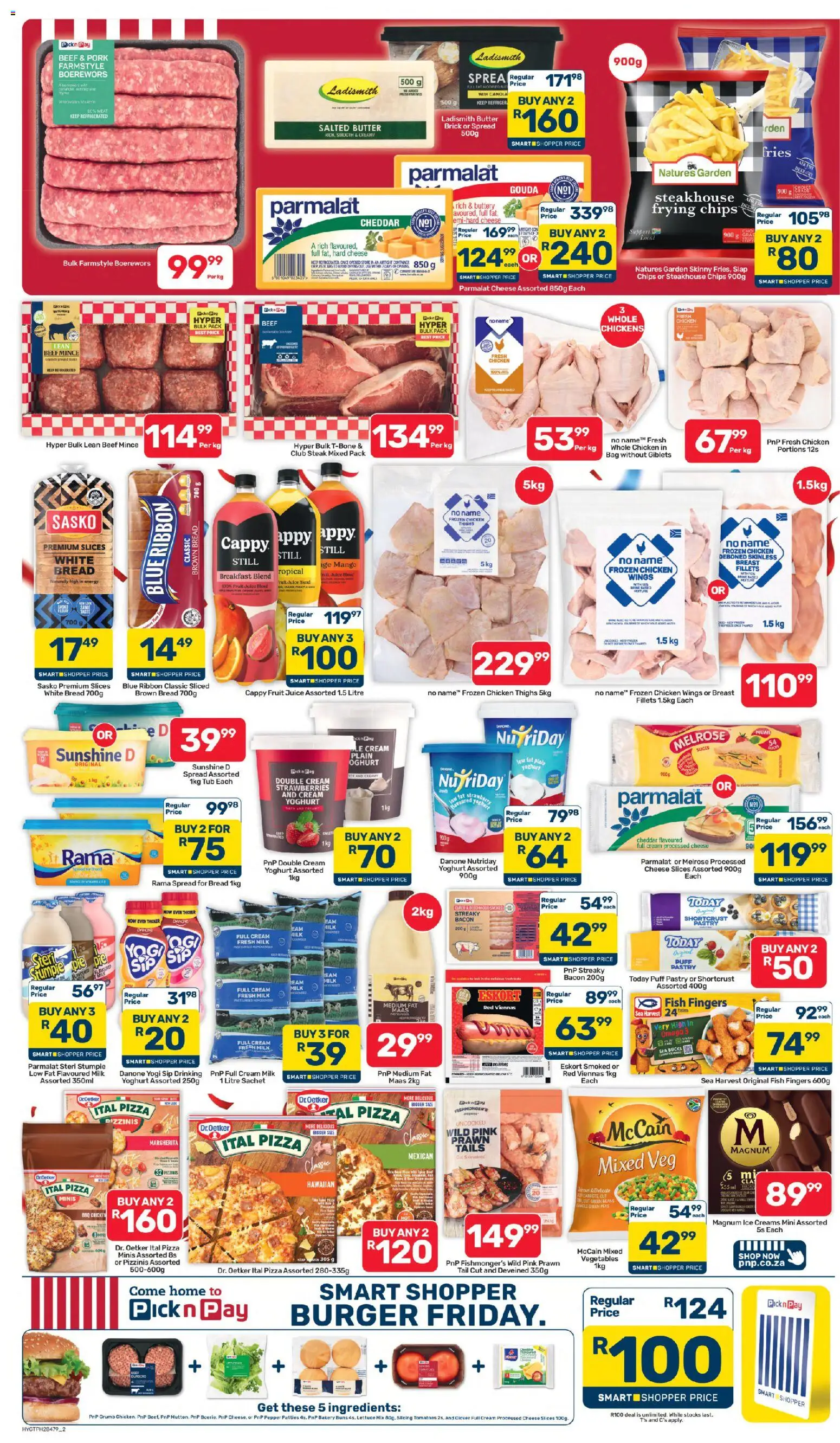New Pick n Pay catalogue – valid from 24/07/2026 | Page: 2 | Products: Beans, Buns, Pork, Lettuce