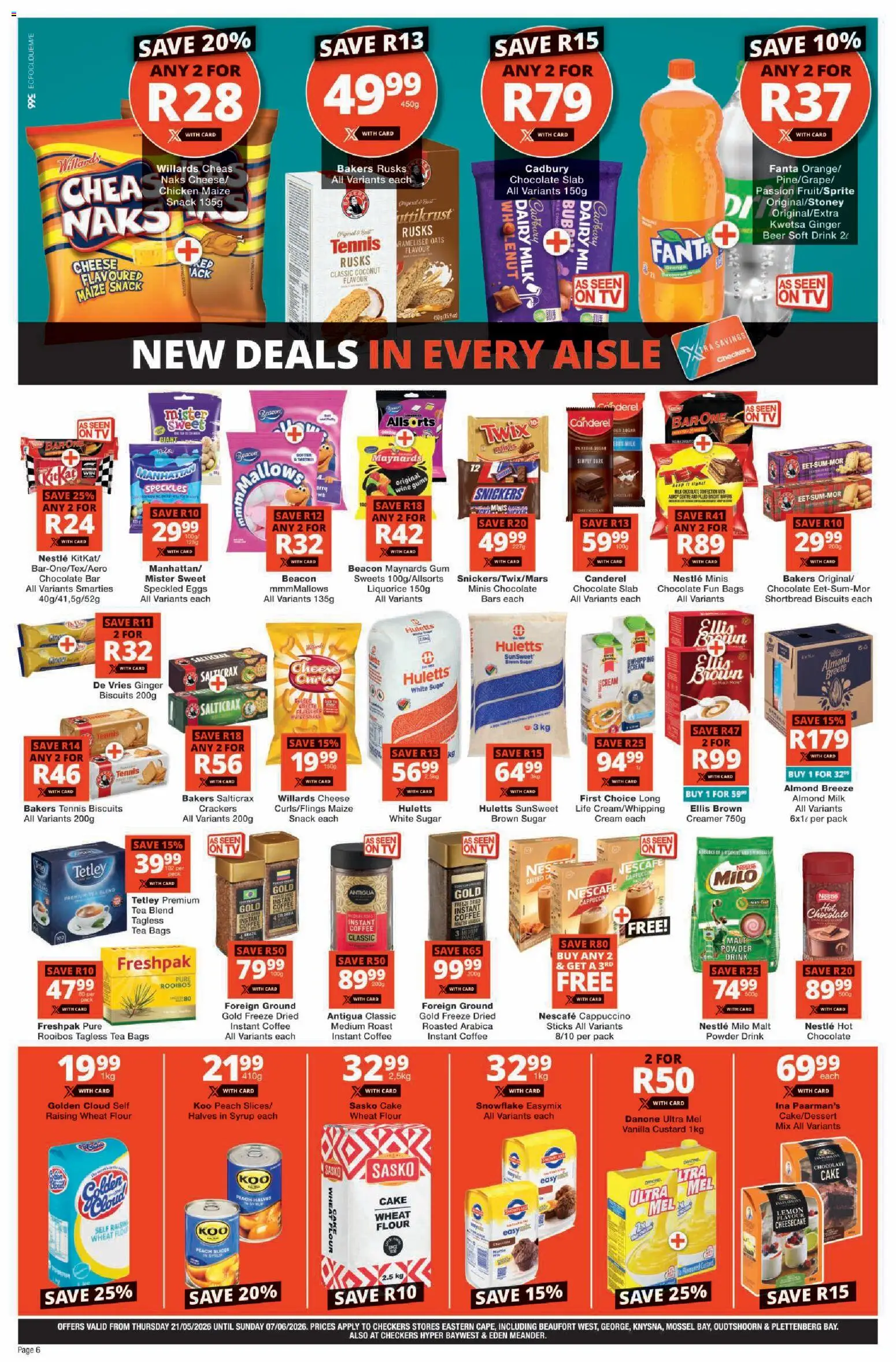 New Checkers catalogue – valid from 21.05.2026 | Page: 6 | Products: Flour, TV, Eggs, Coffee