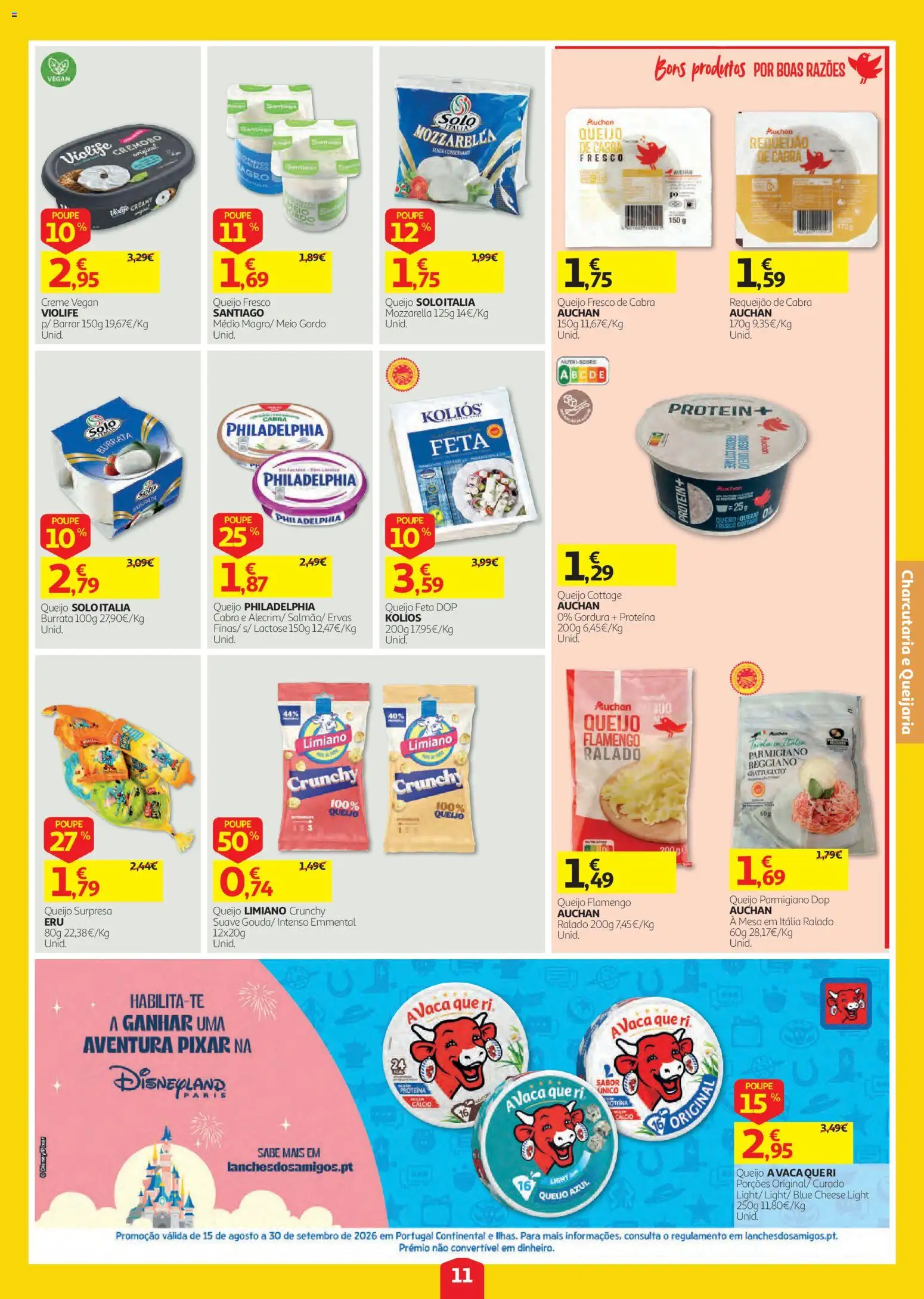 Auchan folheto │ válido de 03/09/2026 | Página: 11 | Produtos: Mesa, Queijo, Queijo feta, Creme