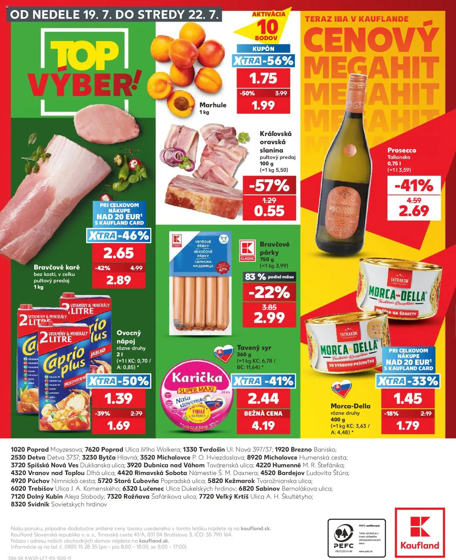 Nové Kaufland akcie – leták je platný od 16.07.2026 | Strana: 86 | Produkty: Syr, Párky, Marhule, Špagety