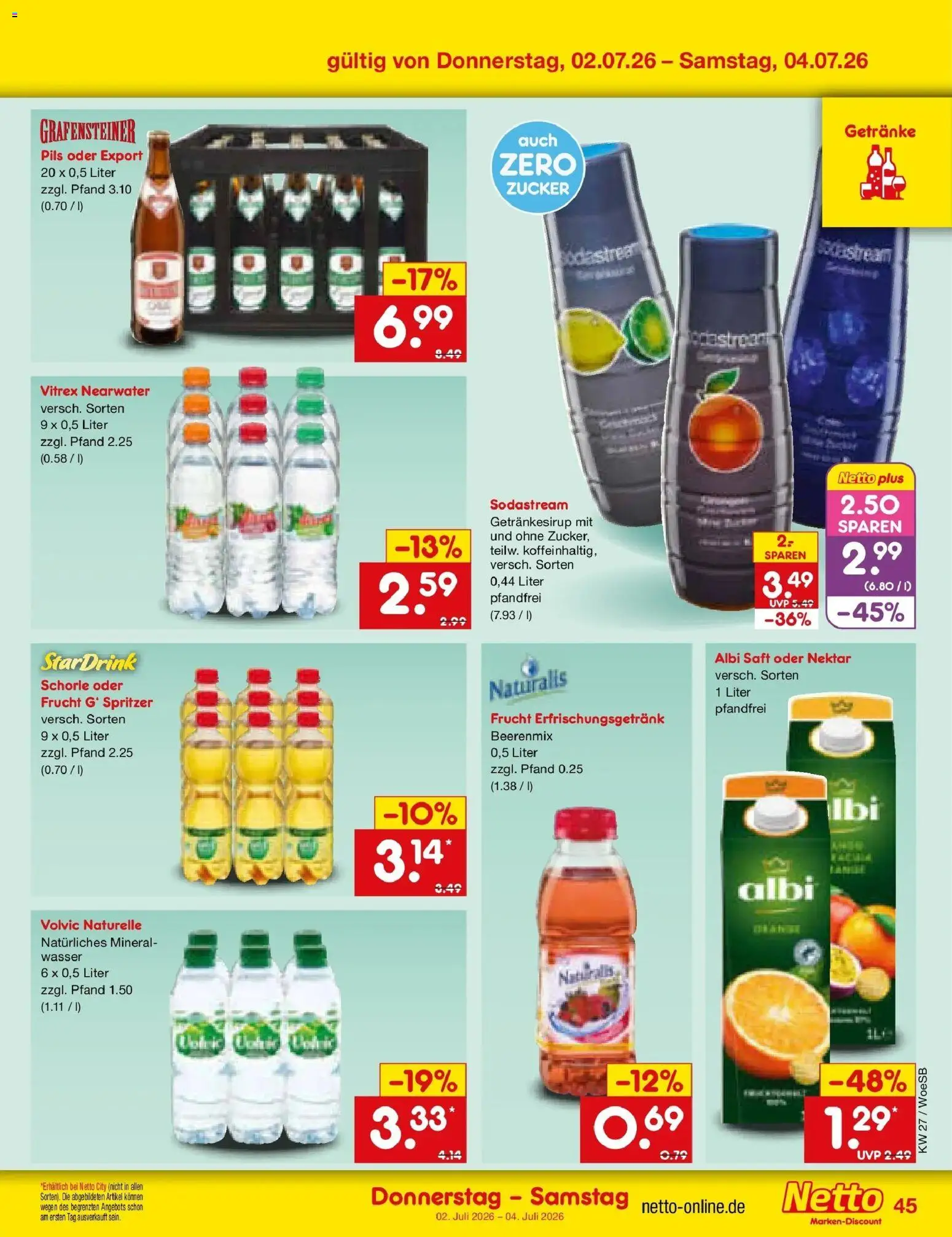 Netto Marken-Discount Prospekt Gemmingen – gültig ab 29.06.2026 | Seite: 65 | Produkte: Wasser, Zucker, Saft, Volvic