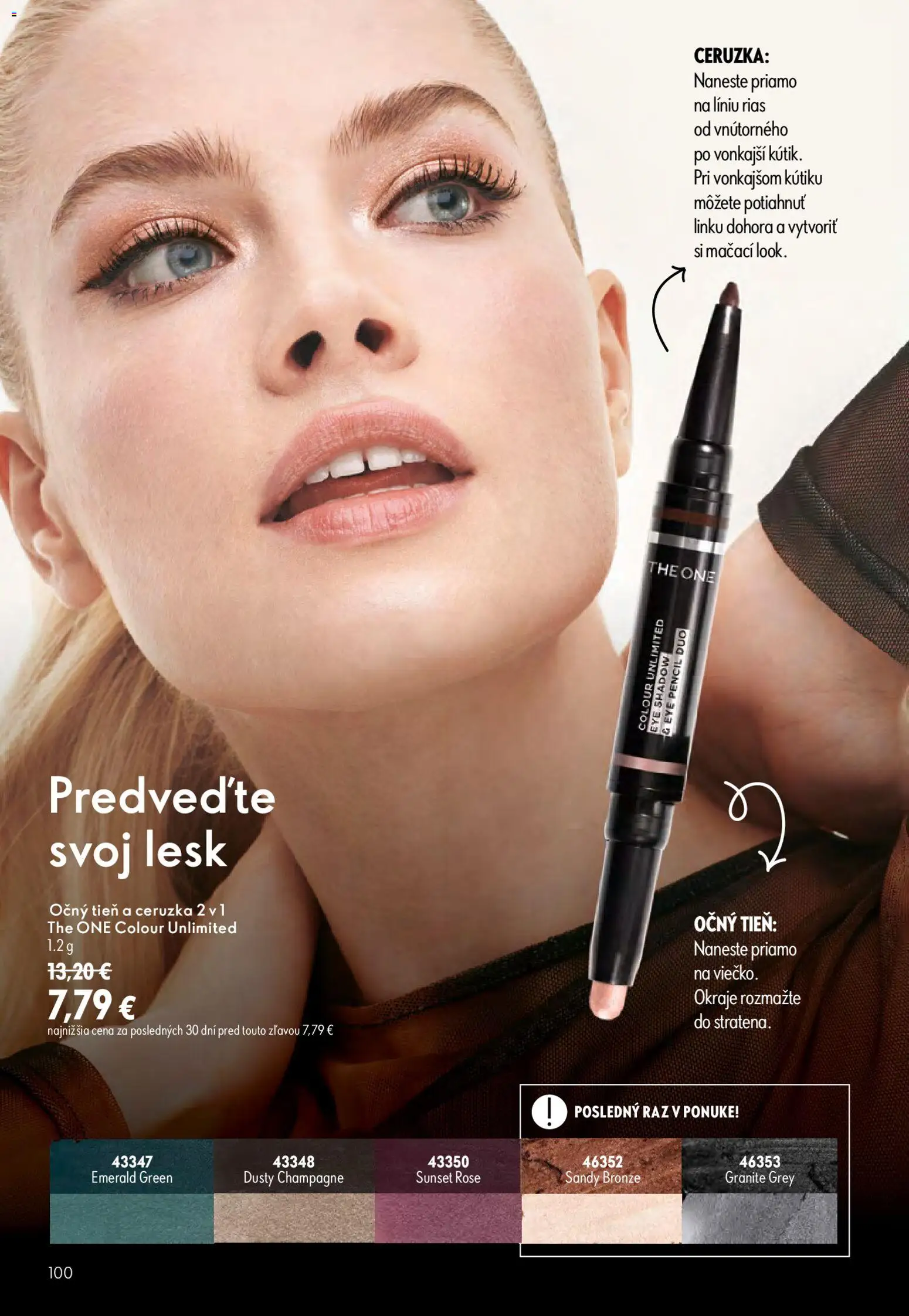 Nové Oriflame akcie – leták je platný od 09.09.2026 | Strana: 100 | Produkty: Ceruzka