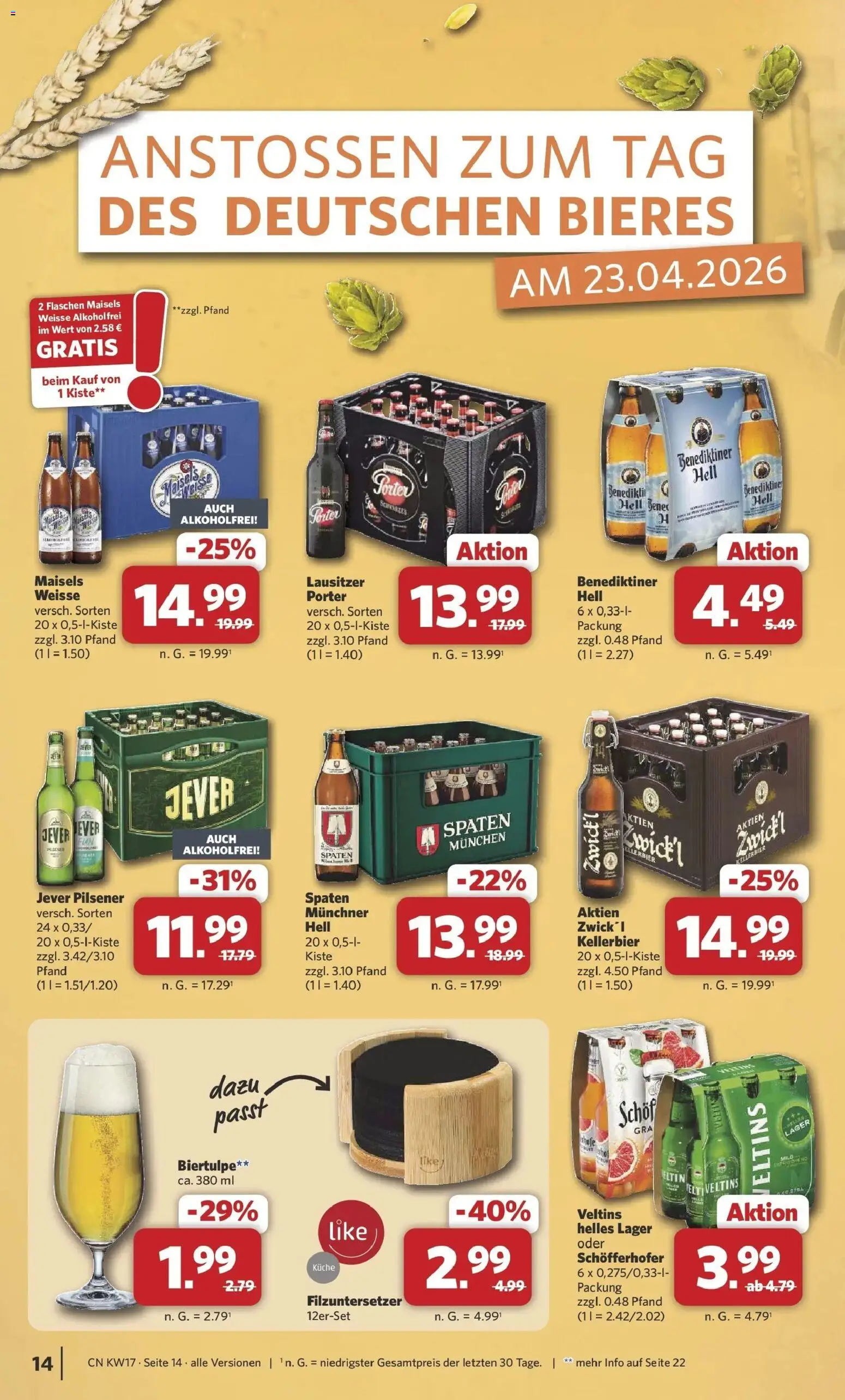 Combi Prospekt Detmold – gültig ab 20.04.2026 | Seite: 14 | Produkte: Küche, Benediktiner hell, Jever, Veltins