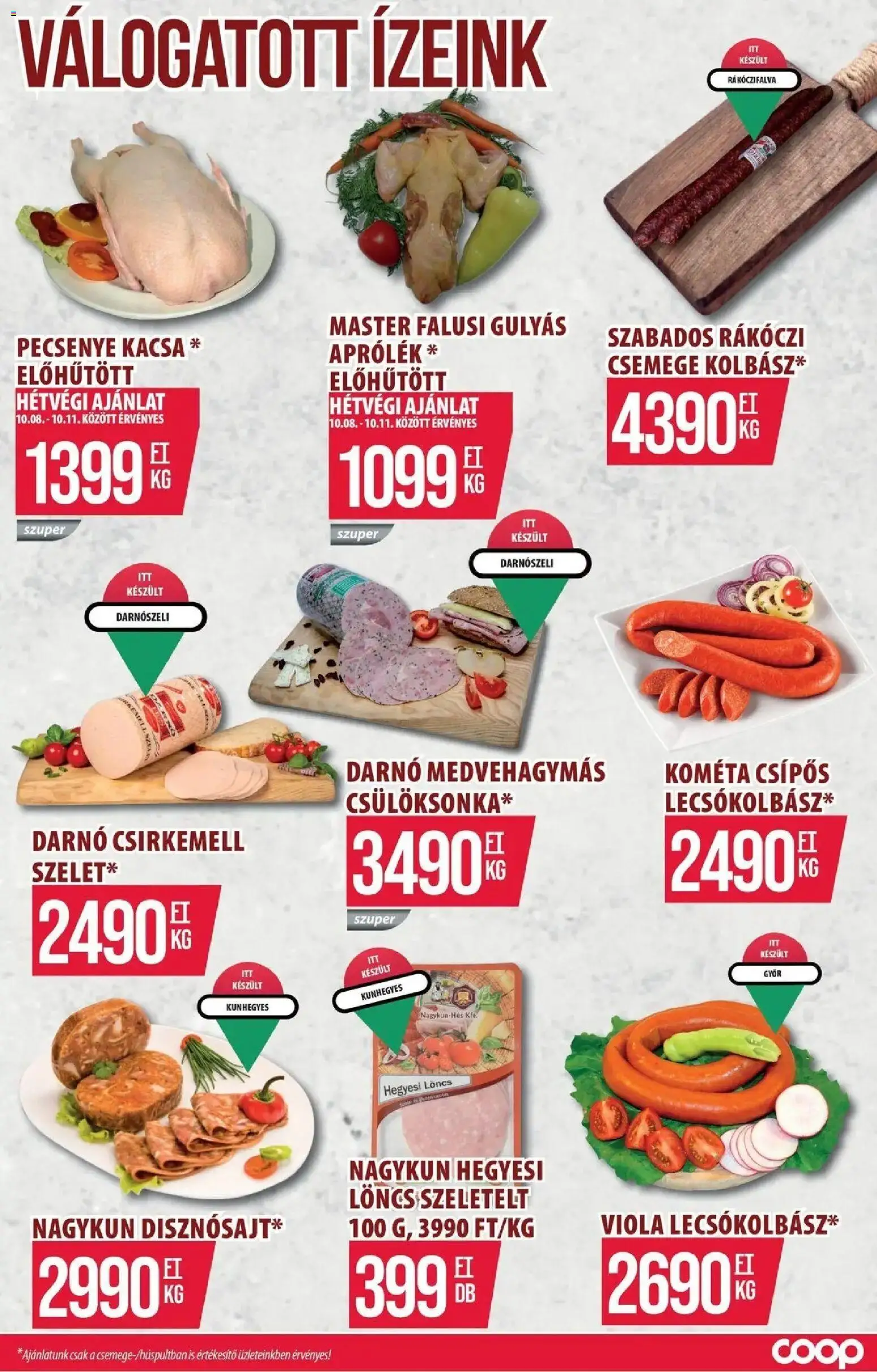 COOP Szolnok akciós újság Székesfehérvár - 2026.10.08. -tól/töl > akció, lapozható szórólap 🛍️ | Oldal: 12 | Termékek: Löncs, Csemege, Kacsa, Csirkemell
