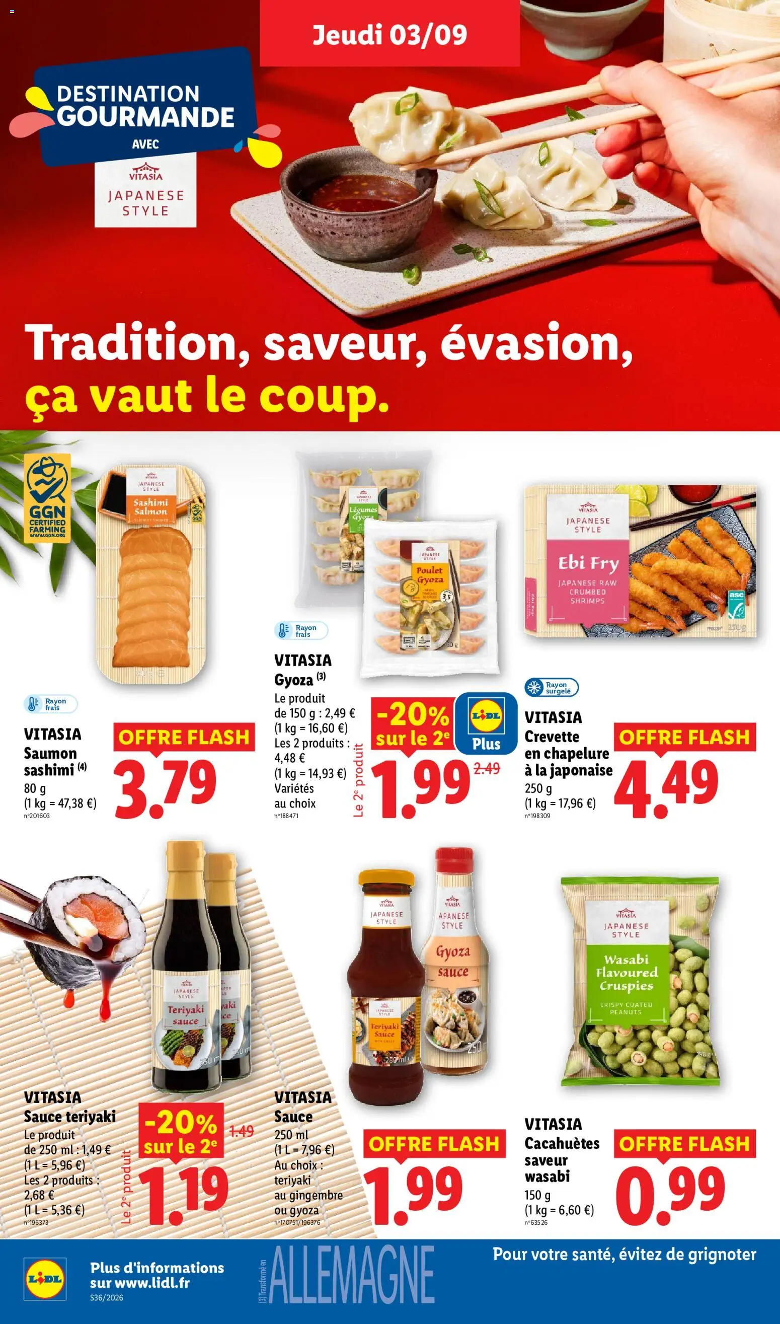 {H1} | Page: 30 | Produits: Vitasia gyoza, Cacahuetes saveur wasabi, Crevette, Cacahuètes
