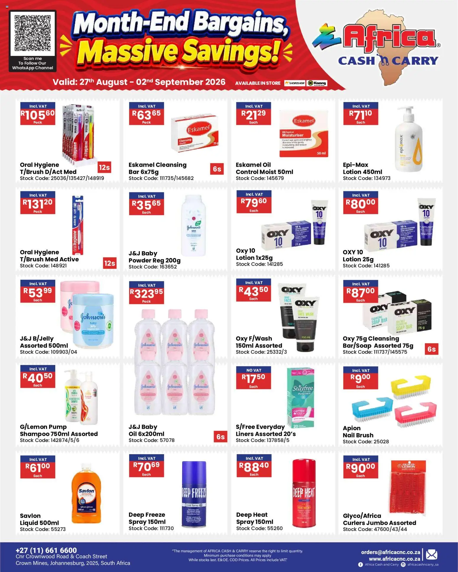 New Africa Cash & Carry catalogue – valid from 27/08/2026 | Page: 81 | Products: Oil, Powder, Shampoo, Lotion