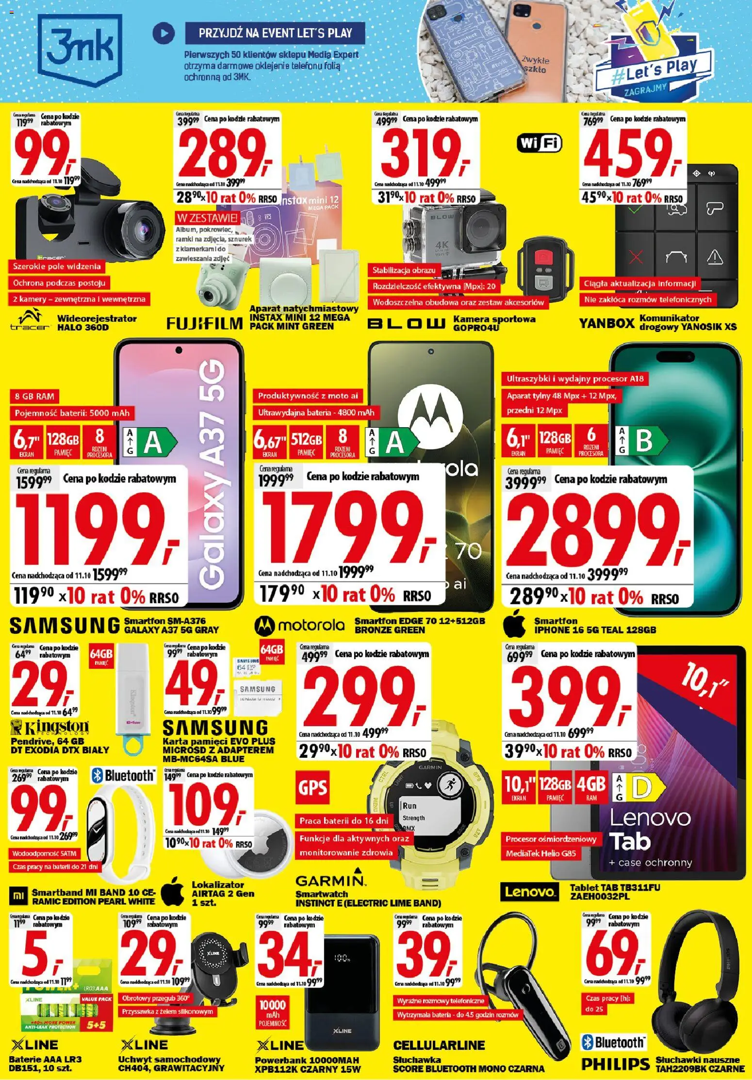 Mediaexpert promocje - Wielkie otwarcie Bieruń od 01.10.2026 | Strona: 4 | Produkty: Słuchawki, Powerbank, Baterie, Folia