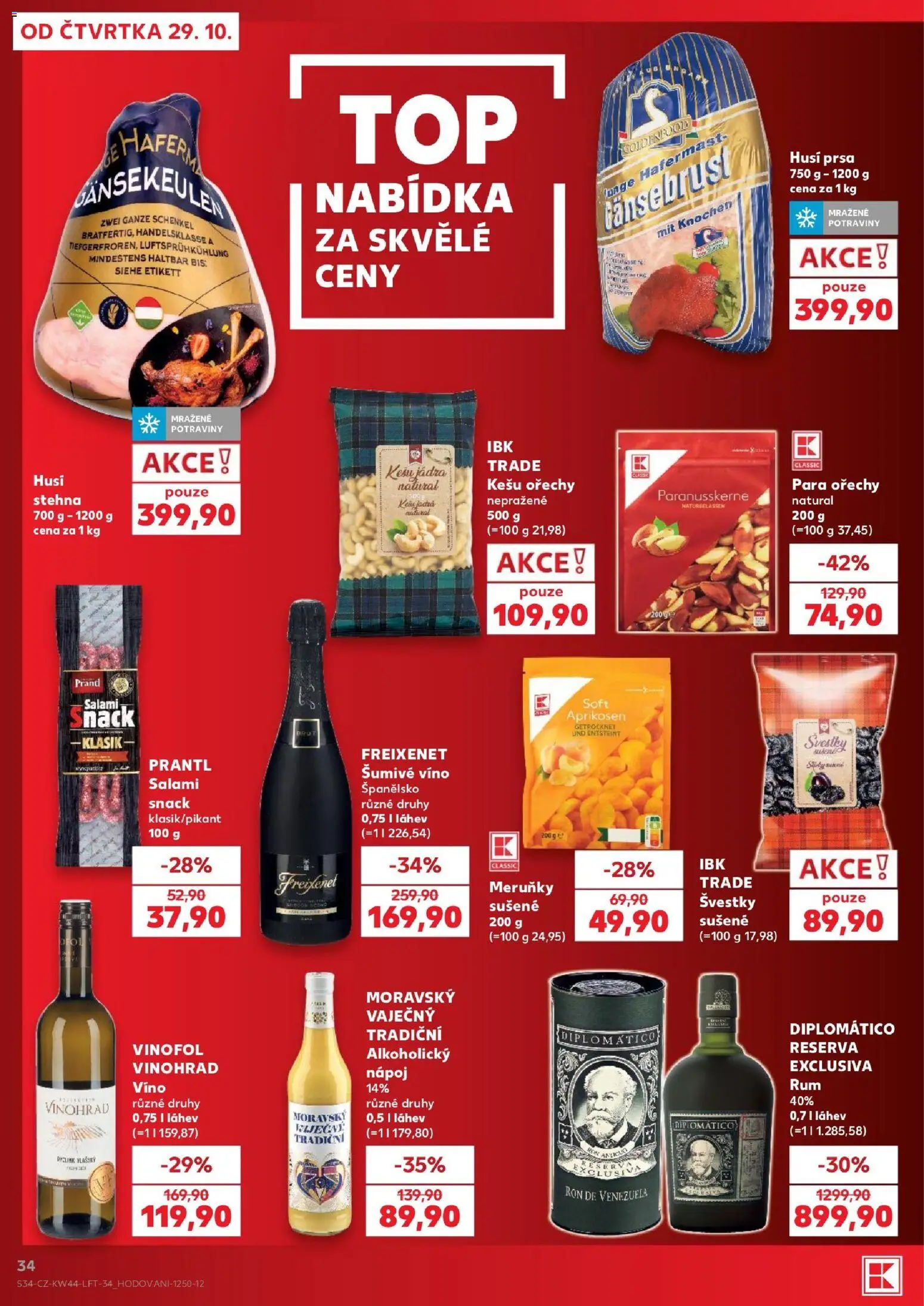 Kaufland leták - Ostrava od 29.10.2026 | Strana: 34 | Produkty: Víno, Para ořechy, Meruňky, Láhev