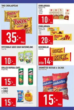 Matdax erbjudanden - Förhandsvisning av reklamblad från butik Matdax aktuell från 18.05.2026 | Sida: 14 | Produkter: Pringles, Jordnötter, Choklad, Godis