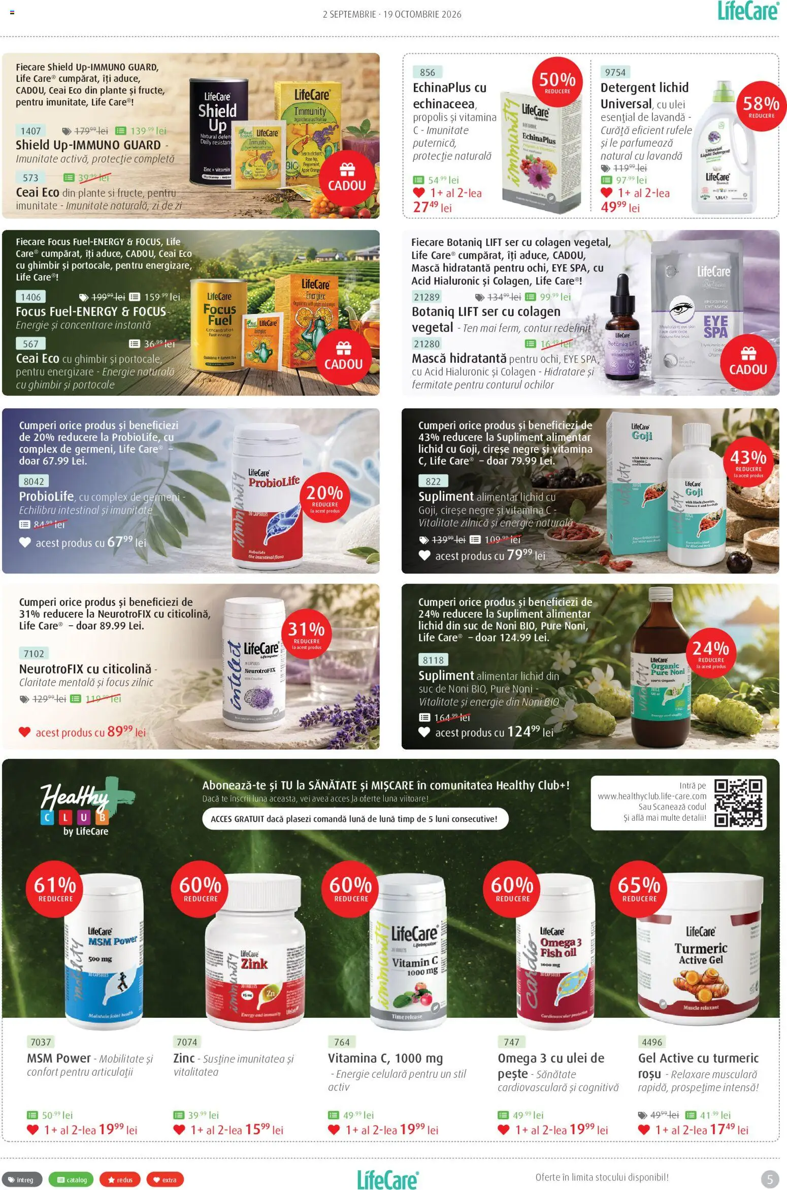 Noul catalog Life Care – valabil de la 02.09.2026 | Pagină: 5 | Produse: Omega, Portocale, Pește, Detergent