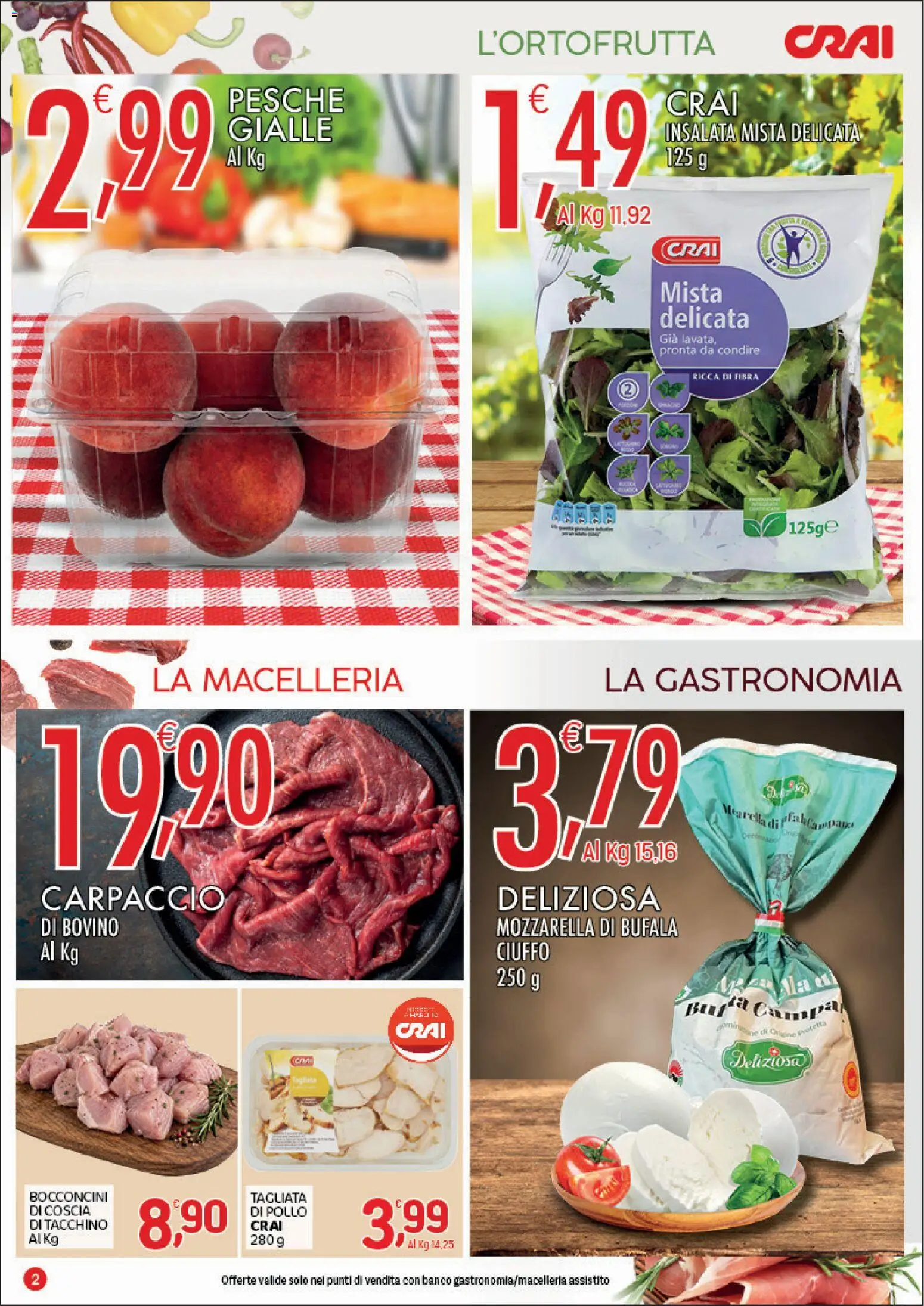 Volantino CRAI del 11.06.2026 | Pagina: 2 | Prodotti: Bovino, Pollo, Insalata, Mozzarella
