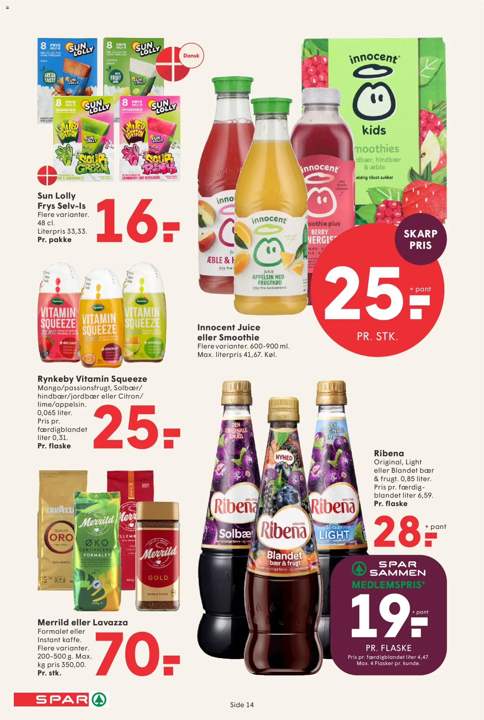 Spar tilbudsavis – gyldig fra 29.05.2026 | Side: 16 | Produkter: Hindbær, Is, Smoothie, Sukker