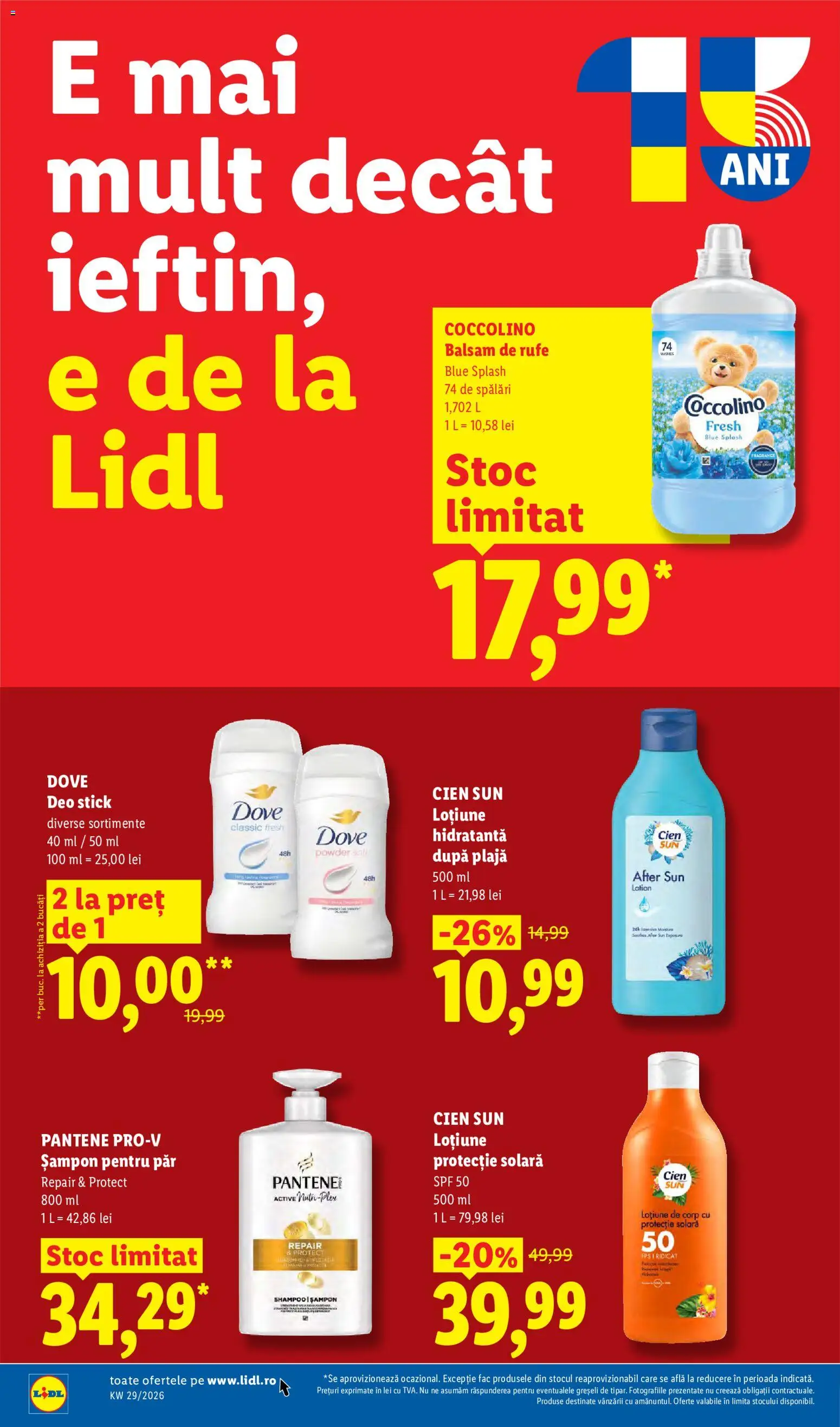 Noul catalog Lidl – valabil de la 13.07.2026 | Pagină: 76 | Produse: Balsam, Deodorant, Balsam de rufe, Loțiune protecție solară