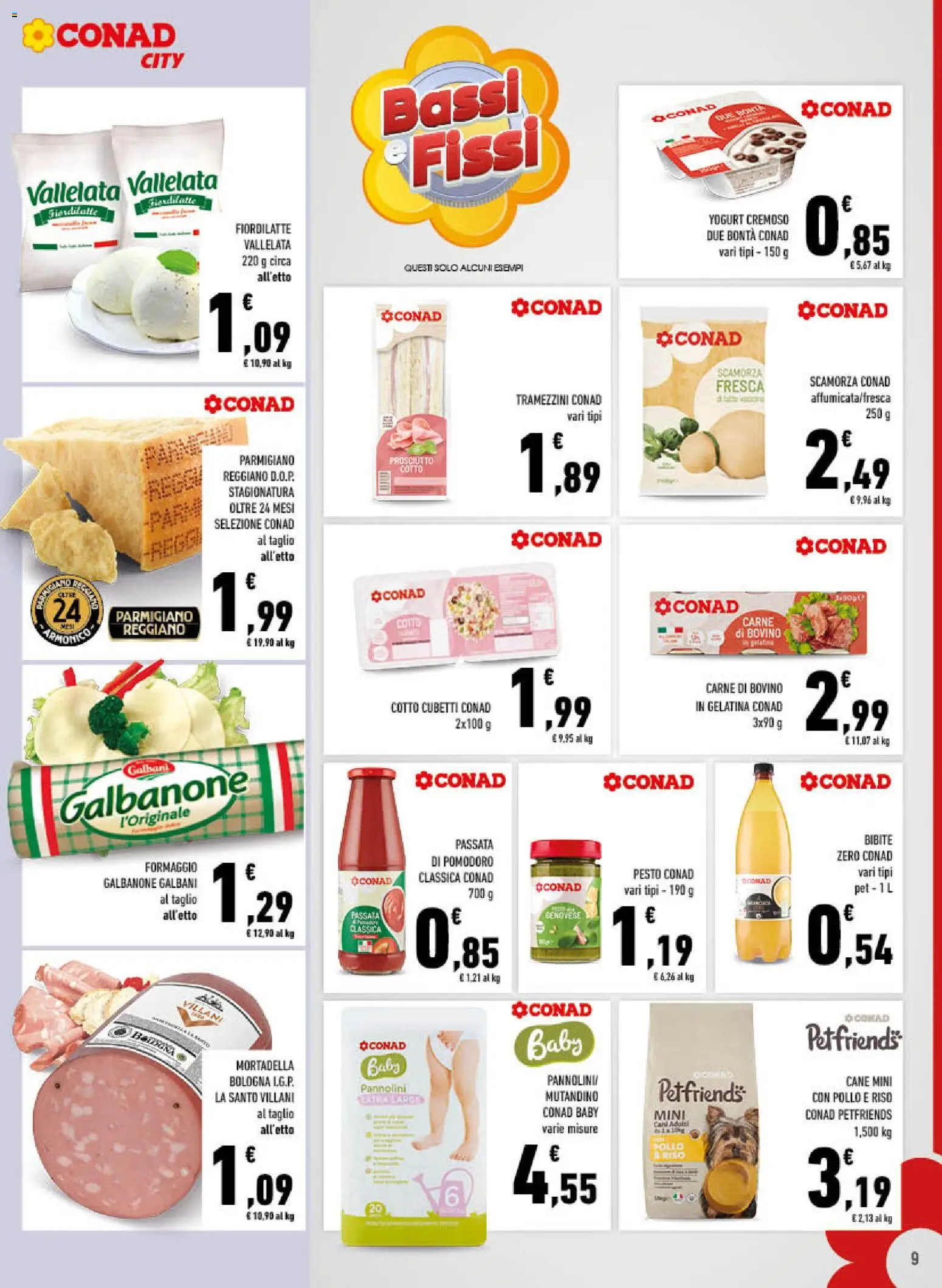 Volantino Conad del 01/07/2026 | Pagina: 9 | Prodotti: Formaggio, Bibite, Parmigiano reggiano, Parmigiano