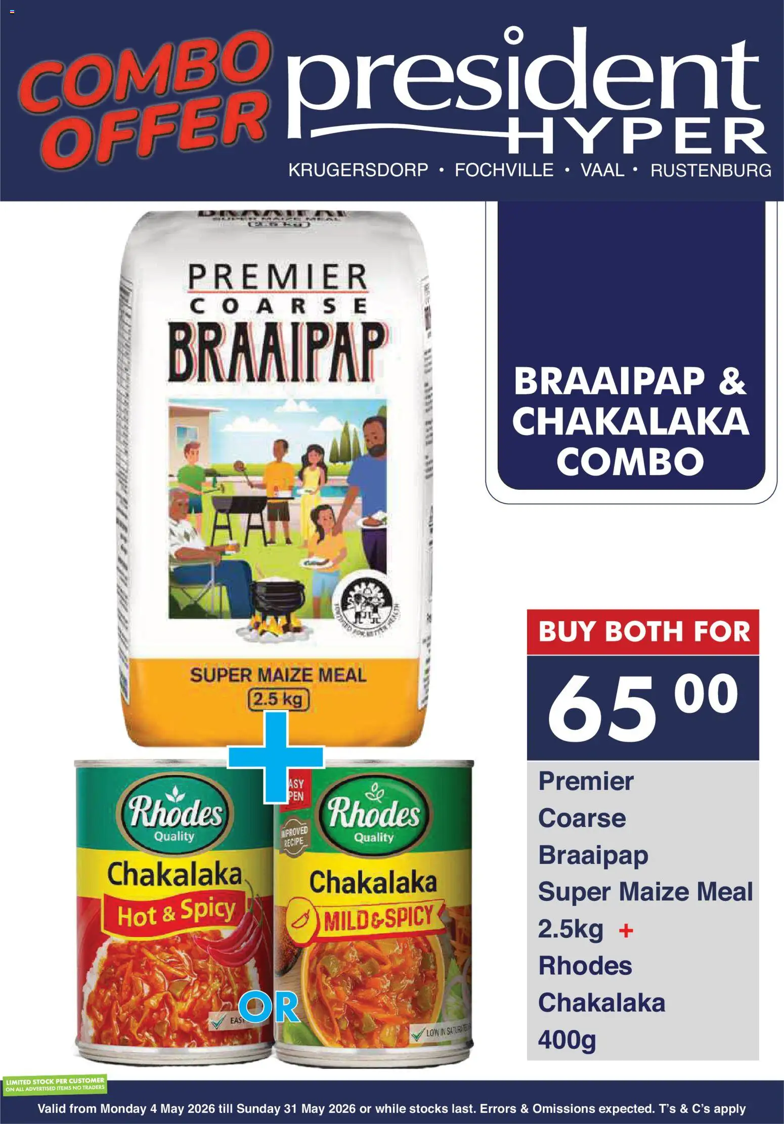 New President Hyper catalogue – valid from 04.05.2026 | Page: 5 | Products: Maize meal, Stock