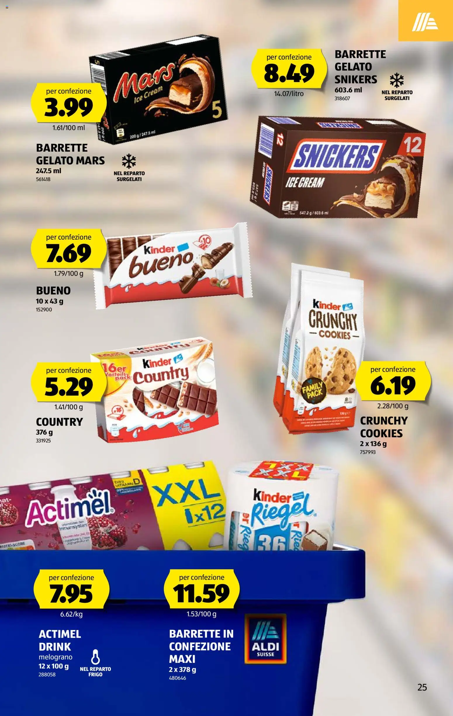 Aldi aktionen IT – gültig ab 11.06.2026 | Seite: 29 | Produkte: Actimel, Snickers, Mars