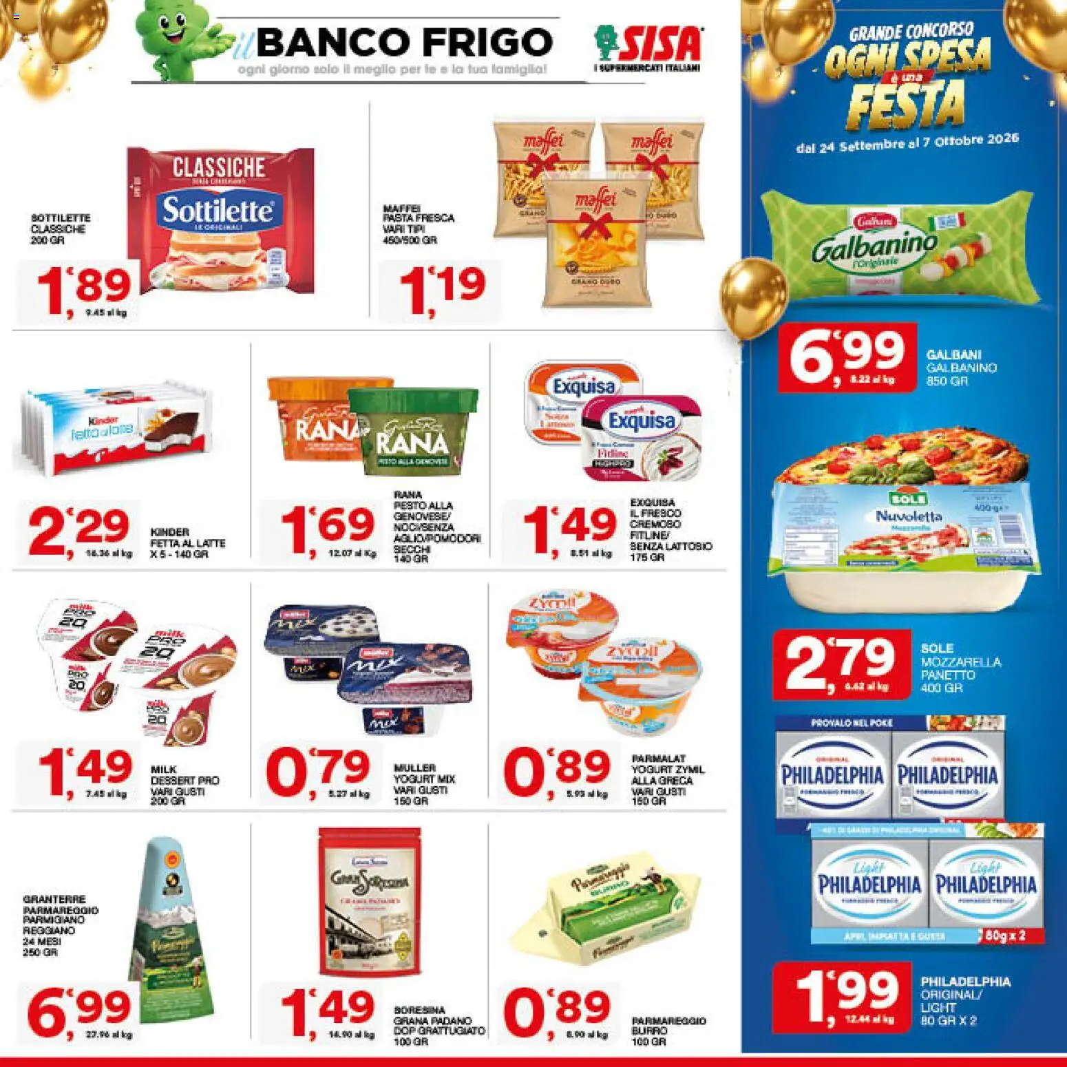 Volantino SISA del 24/09/2026 | Pagina: 13 | Prodotti: Yogurt, Latte, Pasta, Pesto