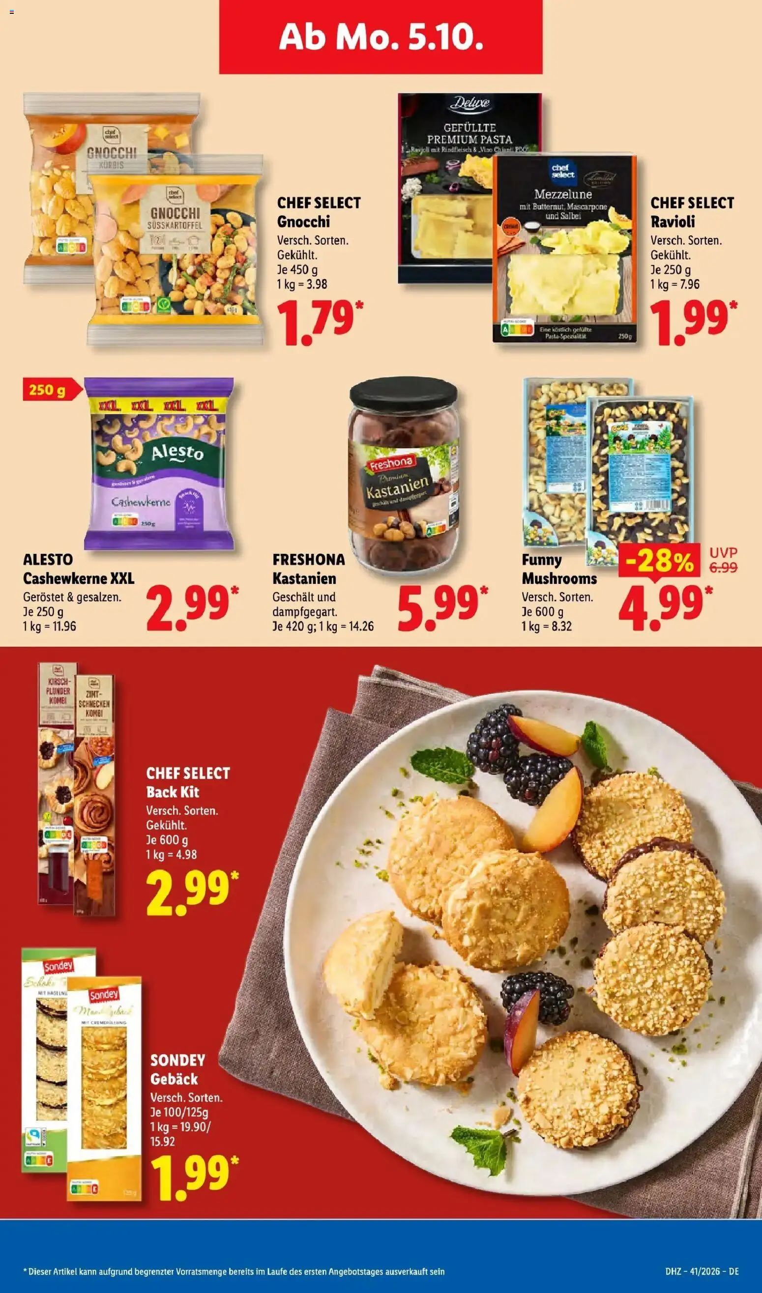 Lidl Prospekt Senftenberg (ab 05.10.2026) zum Blättern » Angebote | Seite: 25 | Produkte: Cashew, Kürbis, Pasta, Rindfleisch
