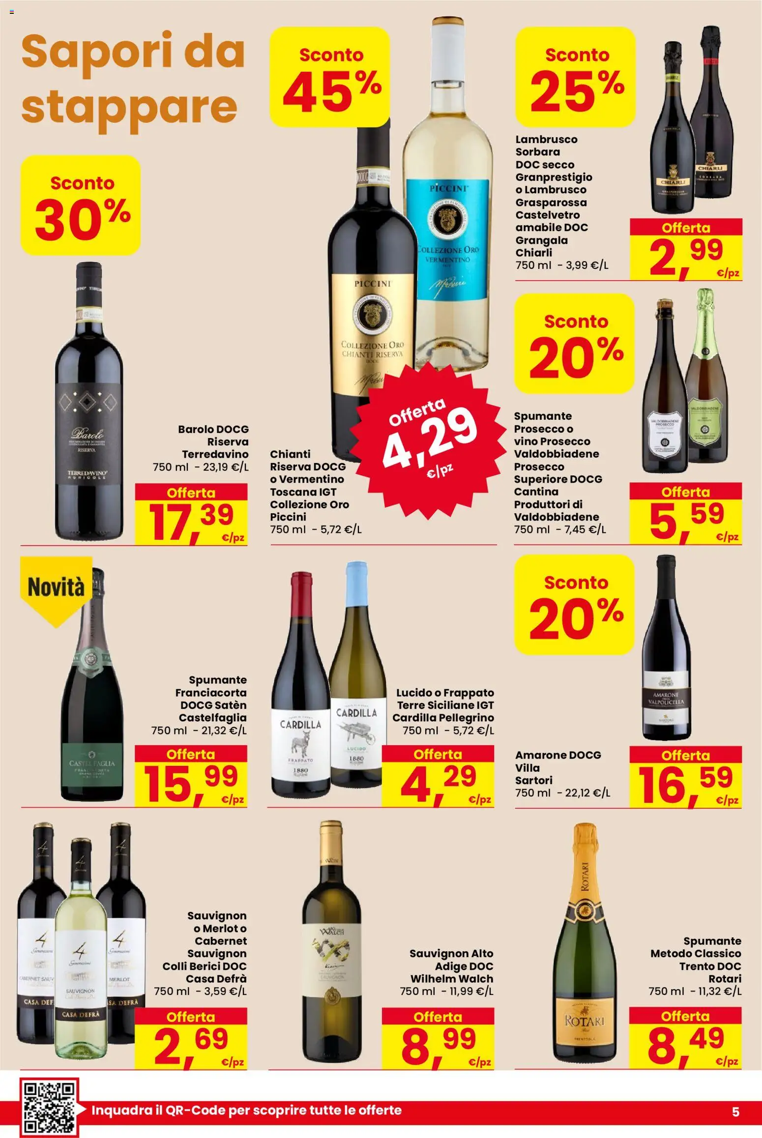 Volantino Despar del 15/10/2026 | Pagina: 5 | Prodotti: Prosecco, Vino, Spumante, Lambrusco