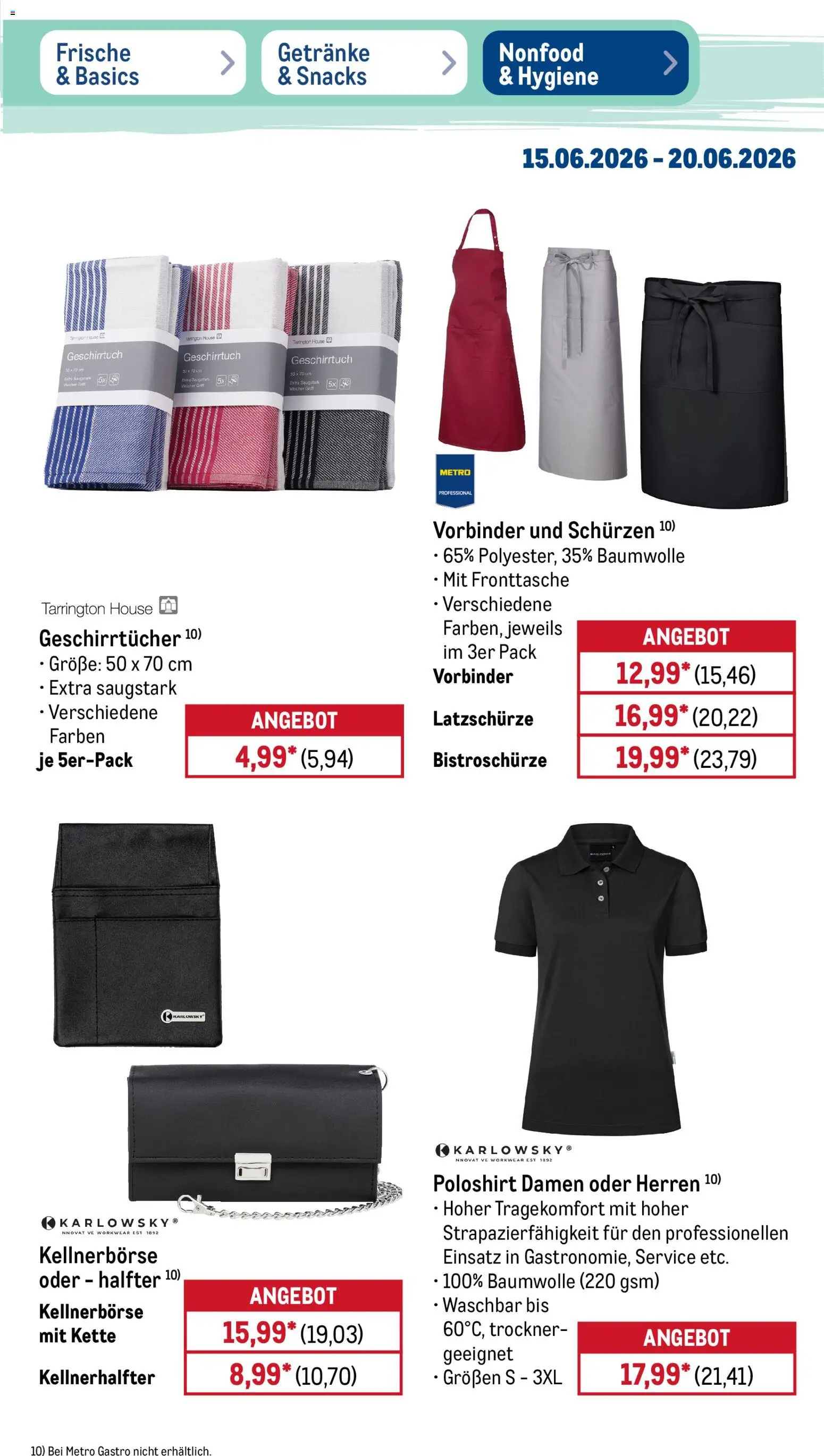 Metro Non Food & Hygiene – gültig ab 15.06.2026 | Seite: 15 | Produkte: Trockner, Poloshirt
