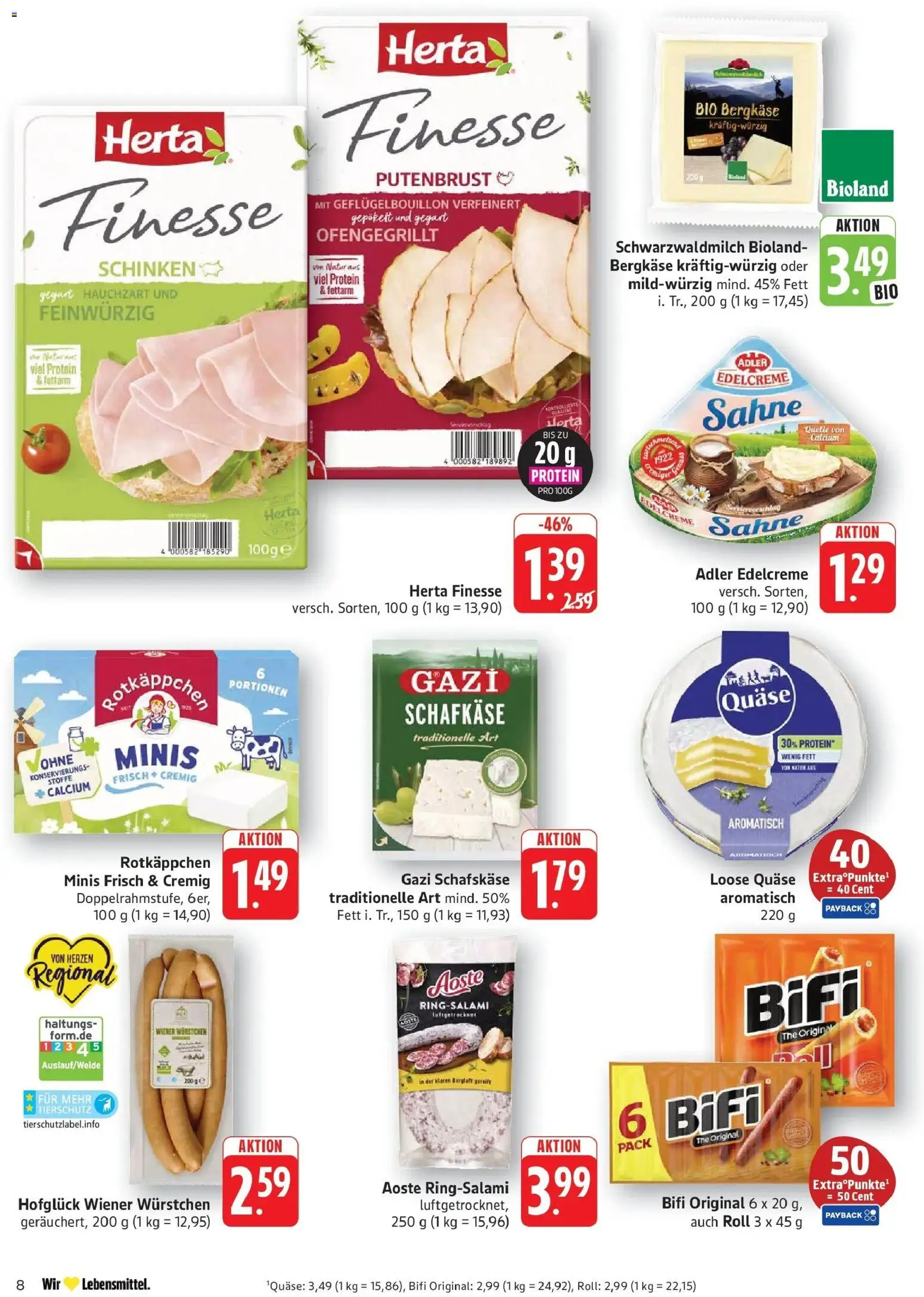 Edeka Prospekt Göppingen (ab 19.10.2026) » Angebote Online | Seite: 10 | Produkte: Wiener wurstchen, Bifi, Sahne, Herta finesse