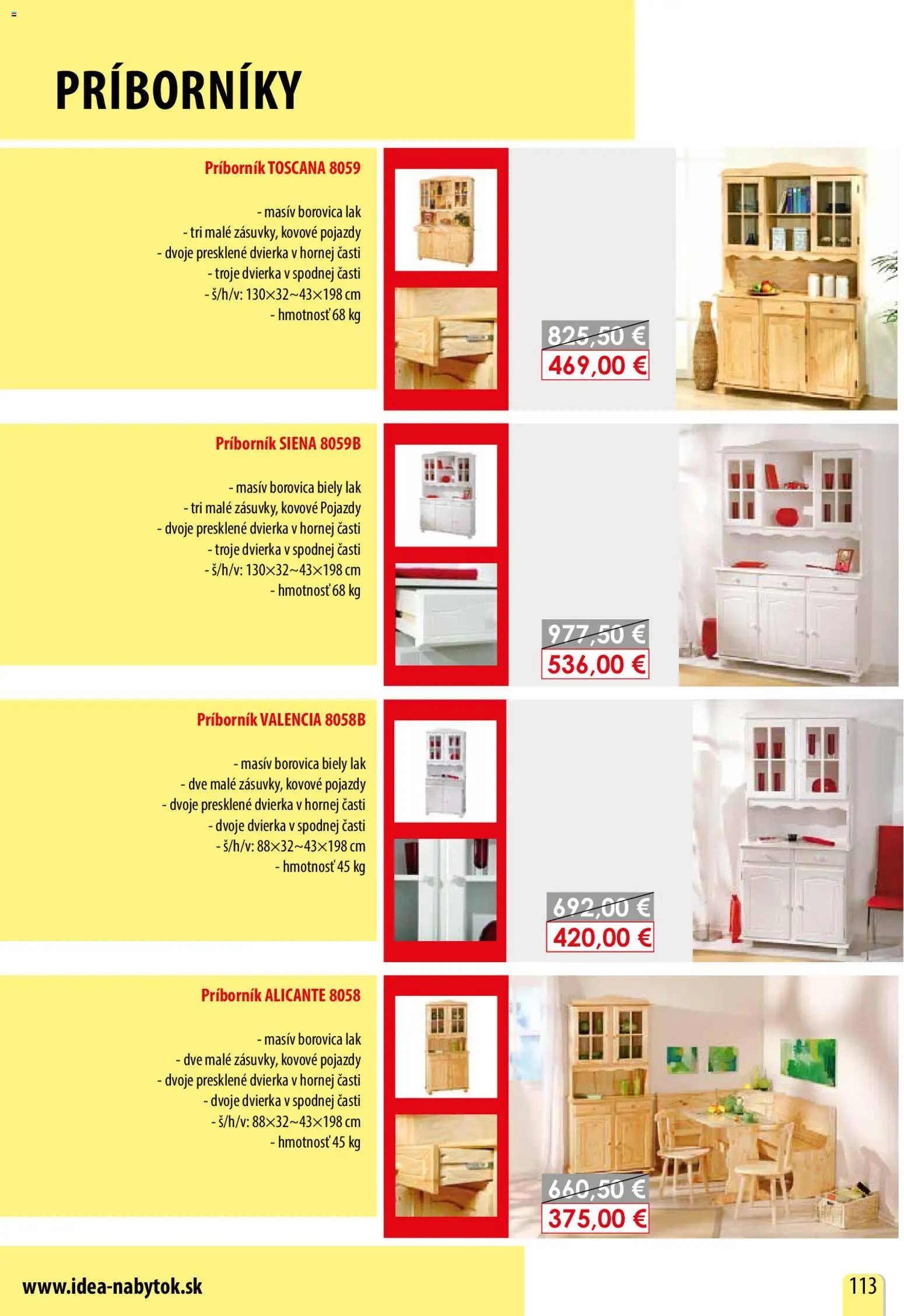Nové IDEA nábytok akcie – leták je platný od 21.07.2026 | Strana: 113 | Produkty: Príborník