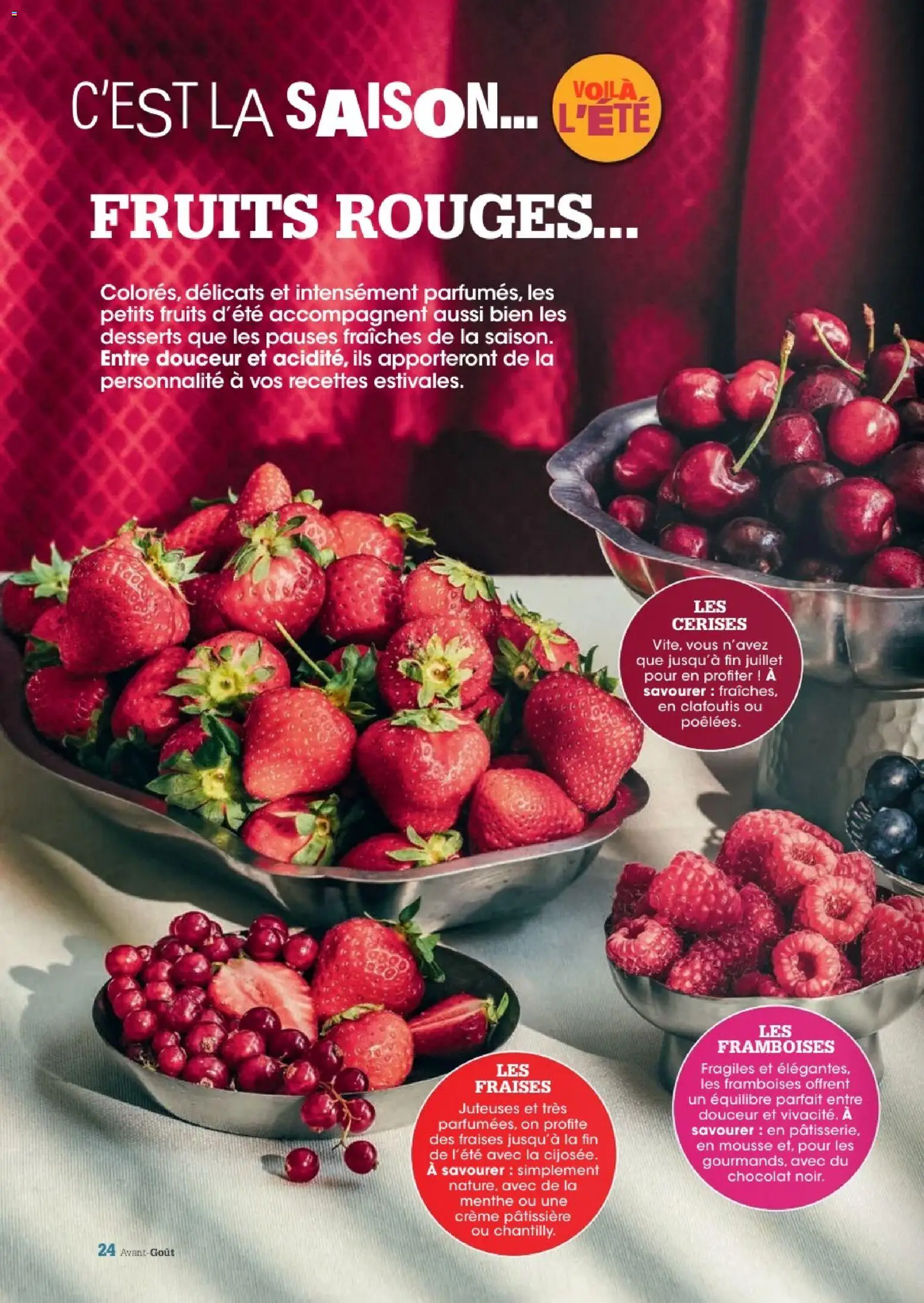 {H1} | Page: 24 | Produits: Cerises, Mousse, Fruits, Fraises