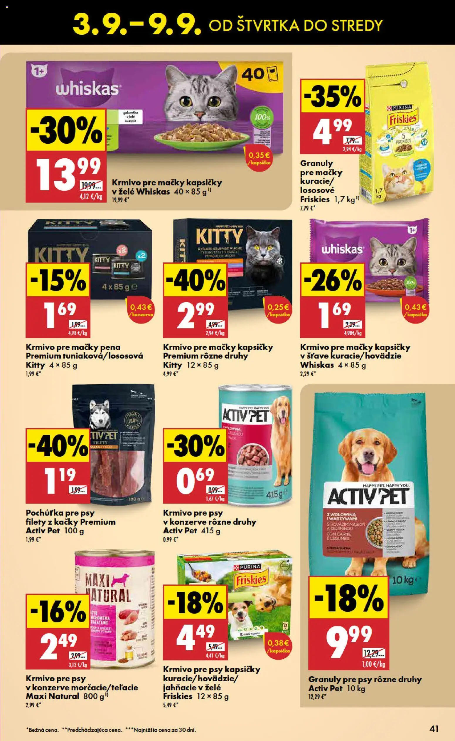 Nové Biedronka akcie – leták je platný od 03.09.2026 | Strana: 41 | Produkty: Friskies, Whiskas, Kapsičky, Pena