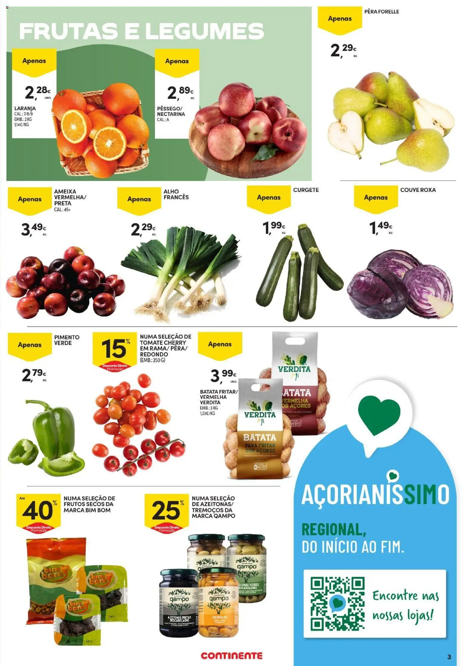 Continente Açores │ válido de 09/07/2026 | Página: 3 | Produtos: Batata, Azeitonas, Tomate, Tremoços