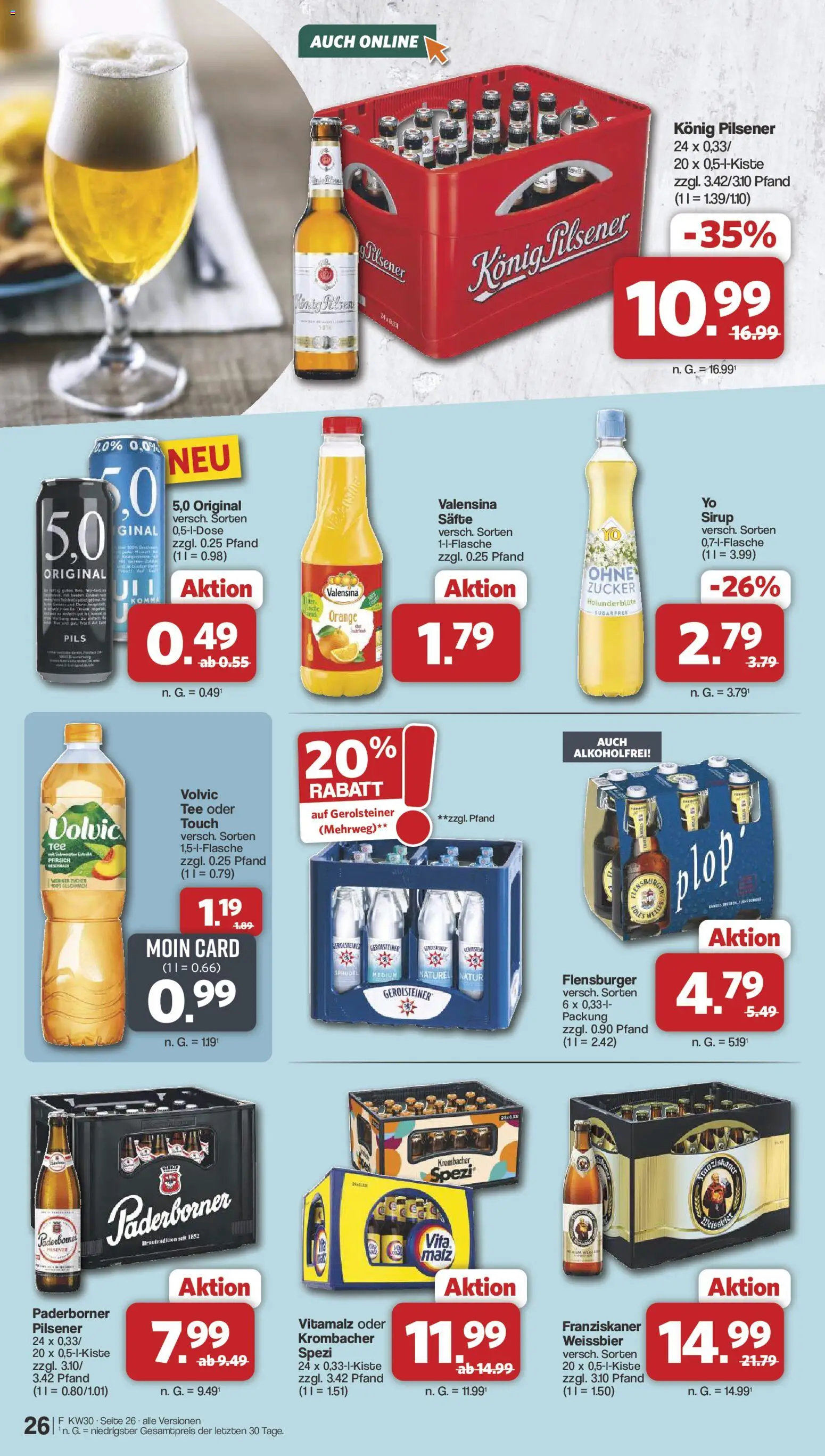 Famila Nordwest Prospekt – gültig ab 20.07.2026 | Seite: 26 | Produkte: Pils, Valensina, Pfirsich, Krombacher