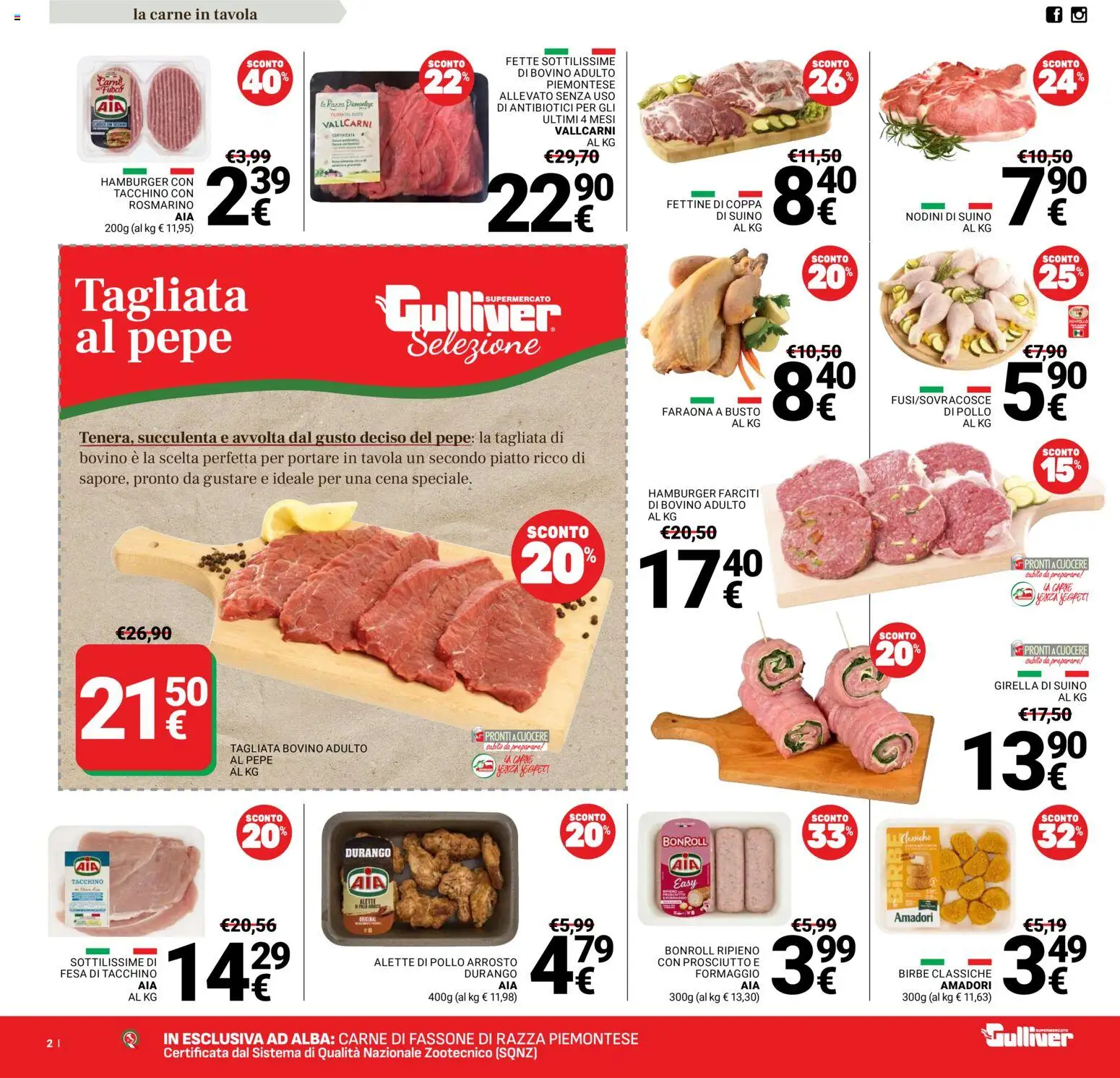 Volantino Gulliver del 18/09/2026 | Pagina: 2 | Prodotti: Pepe, Formaggio, Hamburger, Pollo arrosto