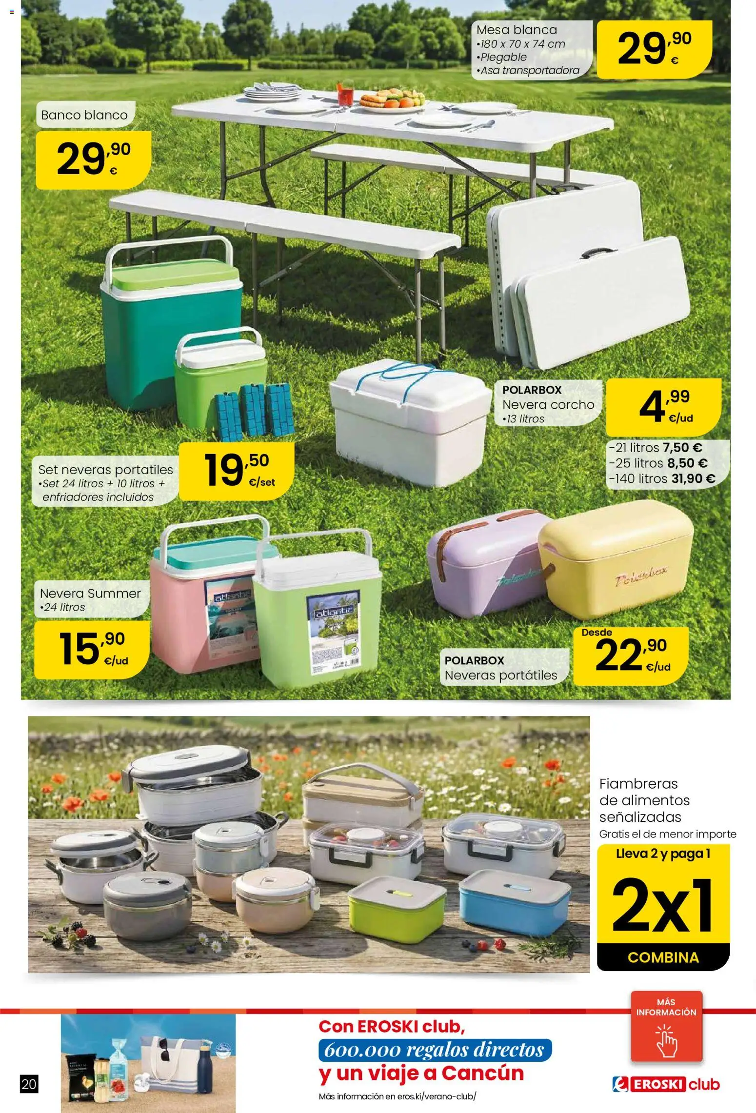 Eroski Oh! OFERTA Málaga │ válido desde el 11.06.2026 | Página: 20 | Productos: Nevera, Mesa, Κούβα