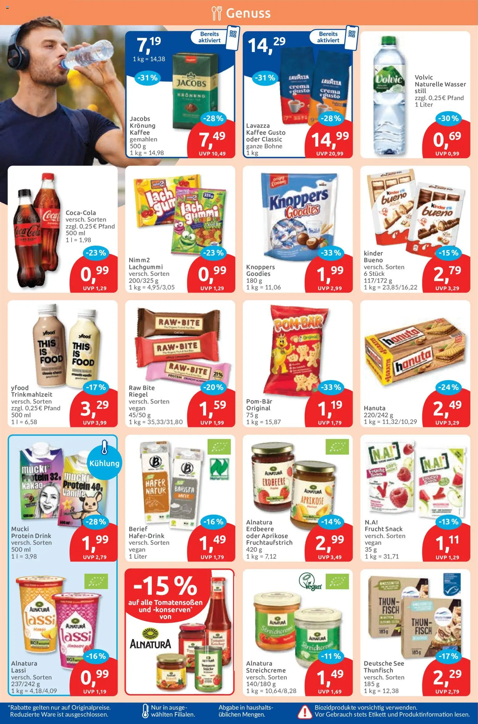 Budni Prospekt – gültig ab 15.06.2026 | Seite: 6 | Produkte: Lavazza, Thunfisch, Haferdrink, Volvic