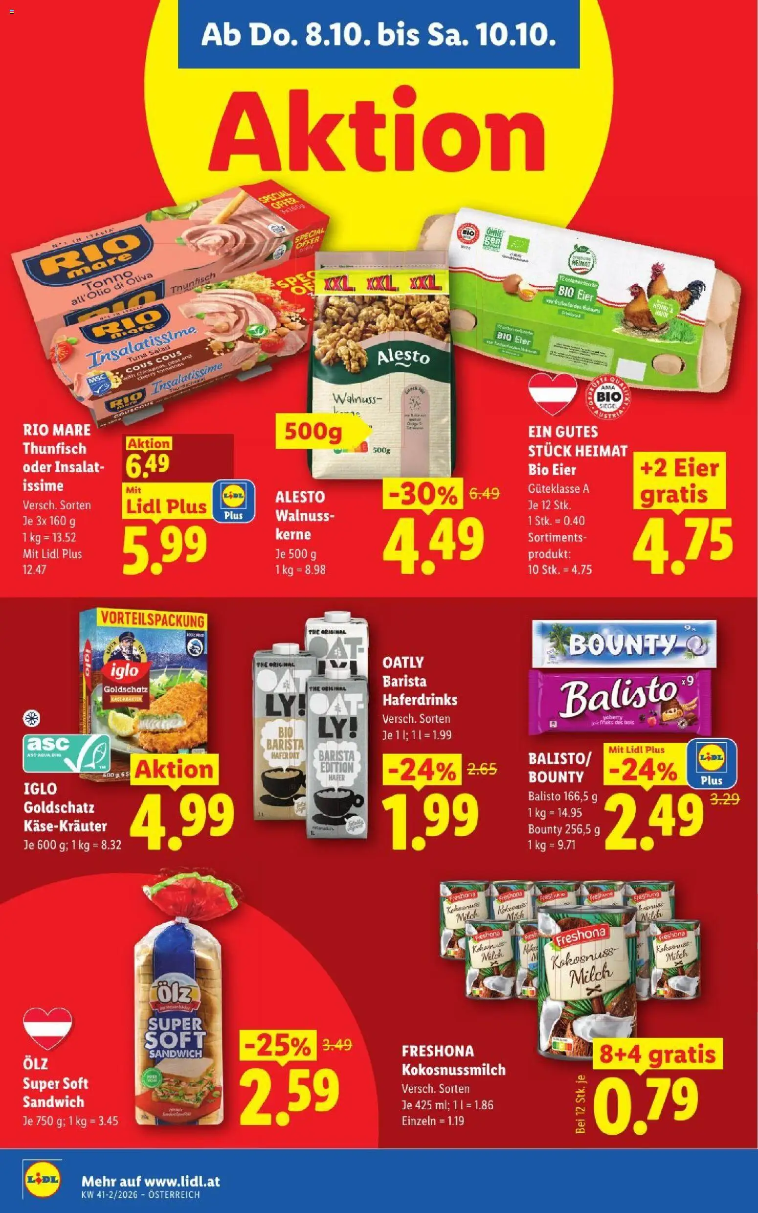 Lidl Flugblatt gültig ab 08.10.2026 | Seite: 12 | Produkte: Milch, Eier