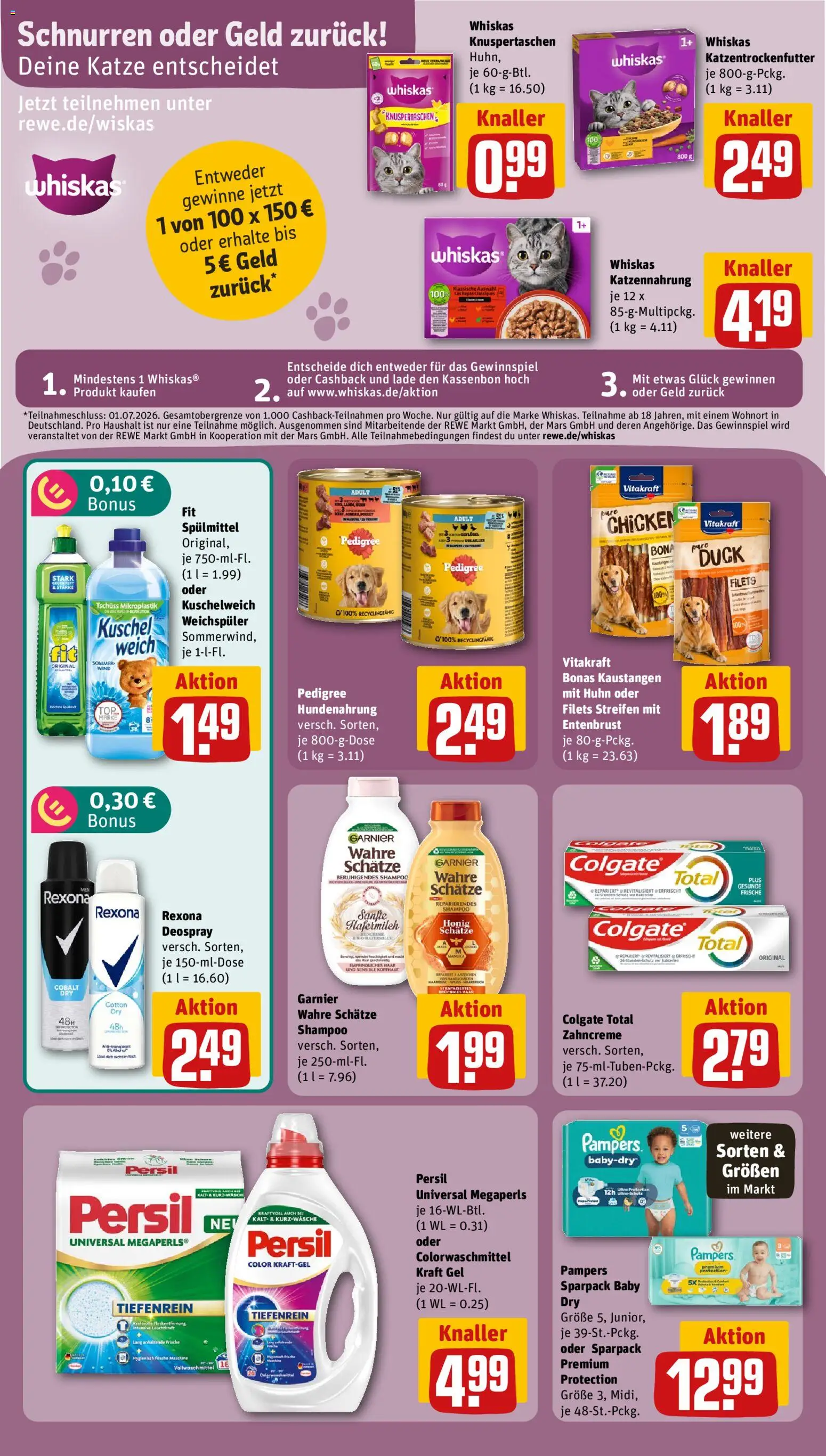 Rewe Prospekt – gültig ab 08.06.2026 | Seite: 23 | Produkte: Mars, Deodorant, Weichspüler, Pedigree