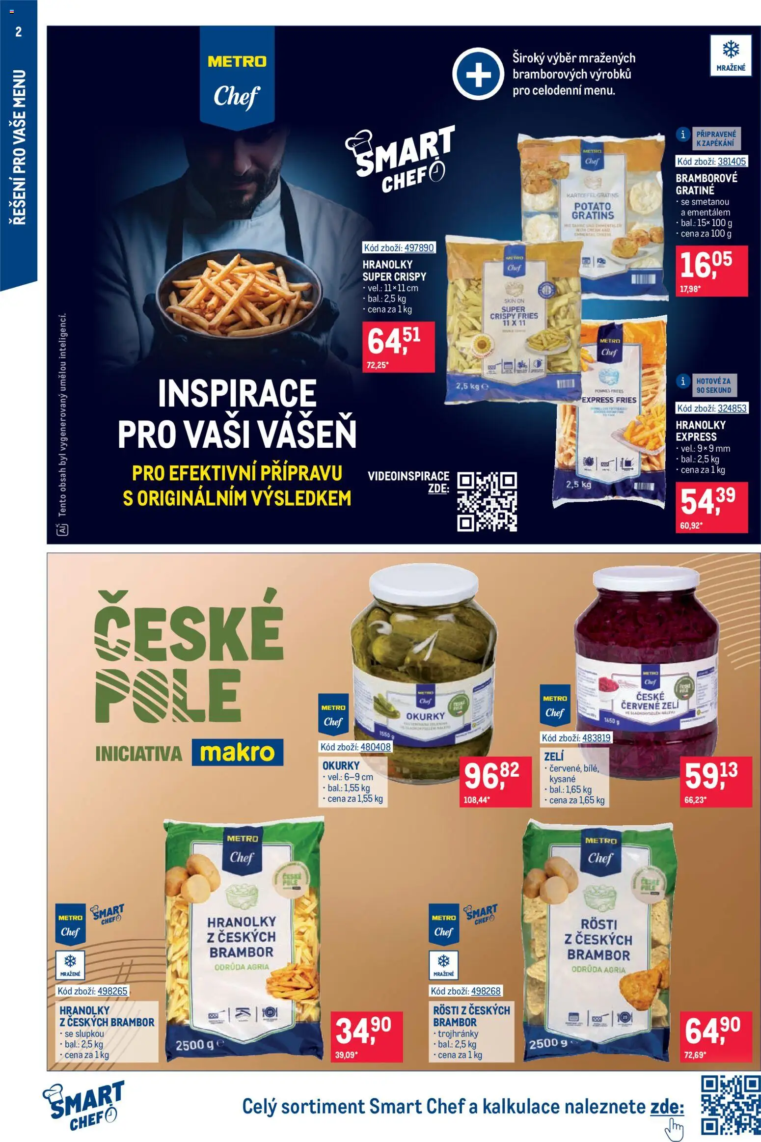 Makro leták - Gastronomie distribuce od 11.08.2026 | Strana: 2 | Produkty: Zelí, Hranolky, Okurky