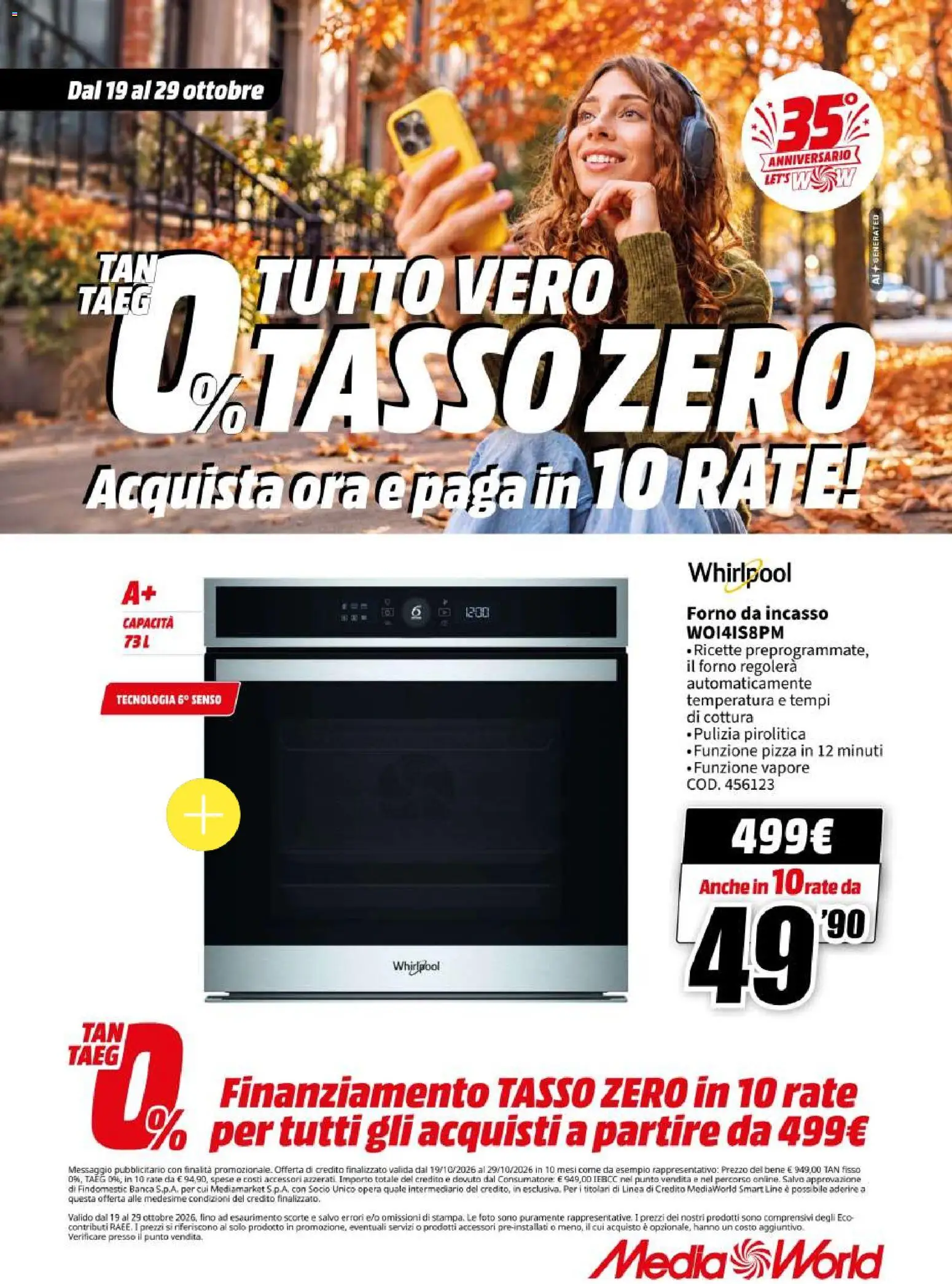 Volantino Media World del 19/10/2026 | Pagina: 70 | Prodotti: Pizza, Forno, Il forno
