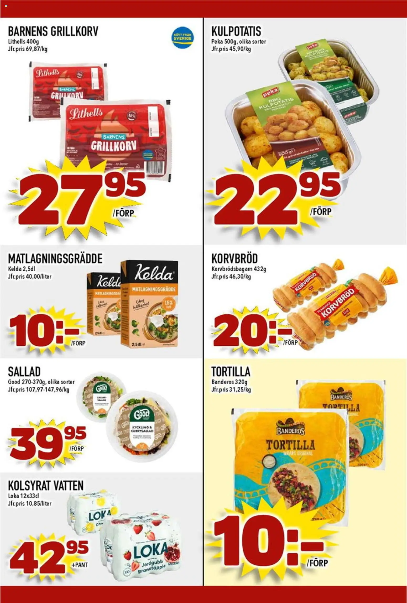 Matdax reklamblad aktuell från 29/06/2026 | Sida: 21 | Produkter: Korvbröd, Grillkorv, Sallad, Matlagningsgrädde