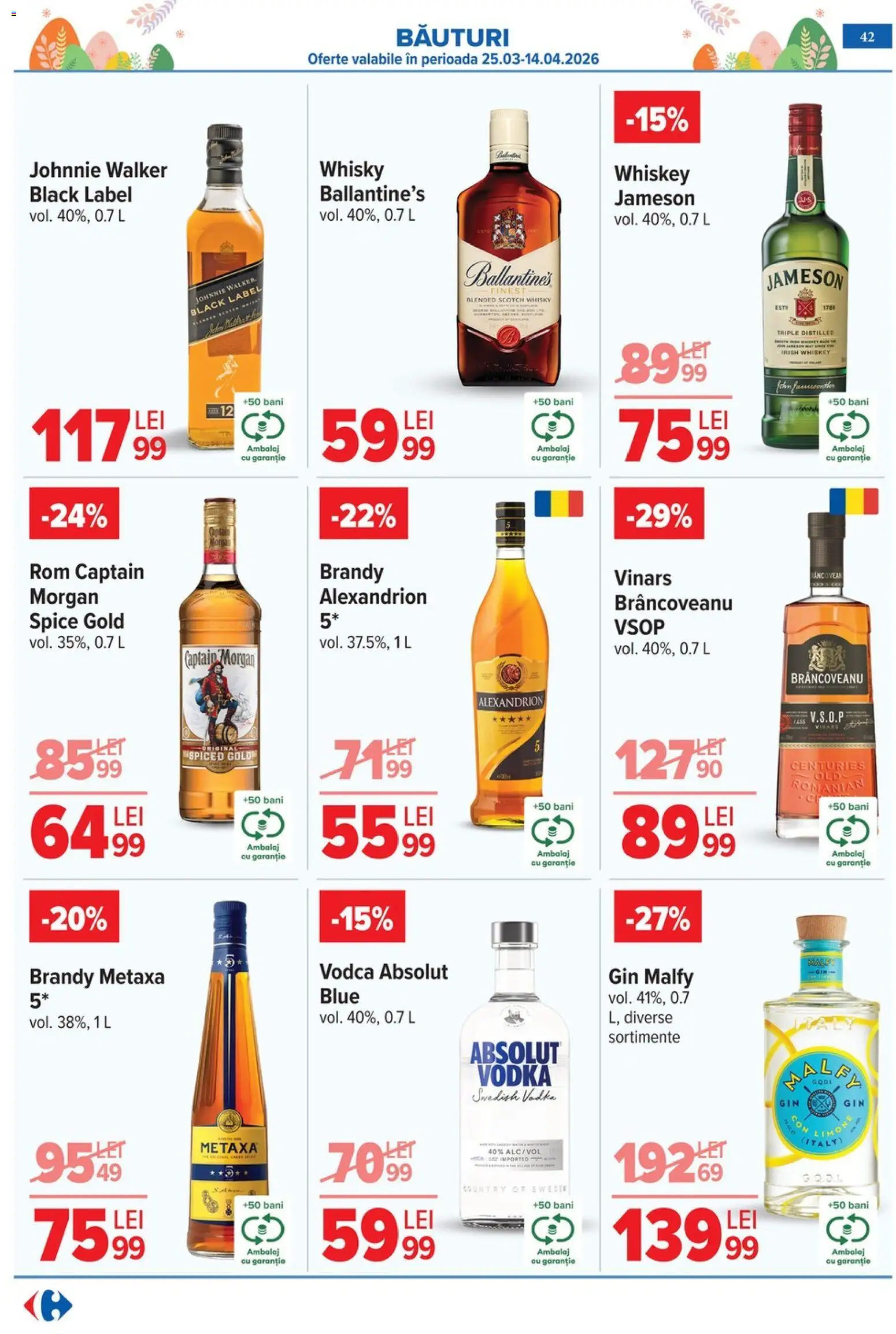 Noul catalog Carrefour – valabil de la 06.04.2026 | Pagină: 44 | Produse: Bere, Plastik Kulübe