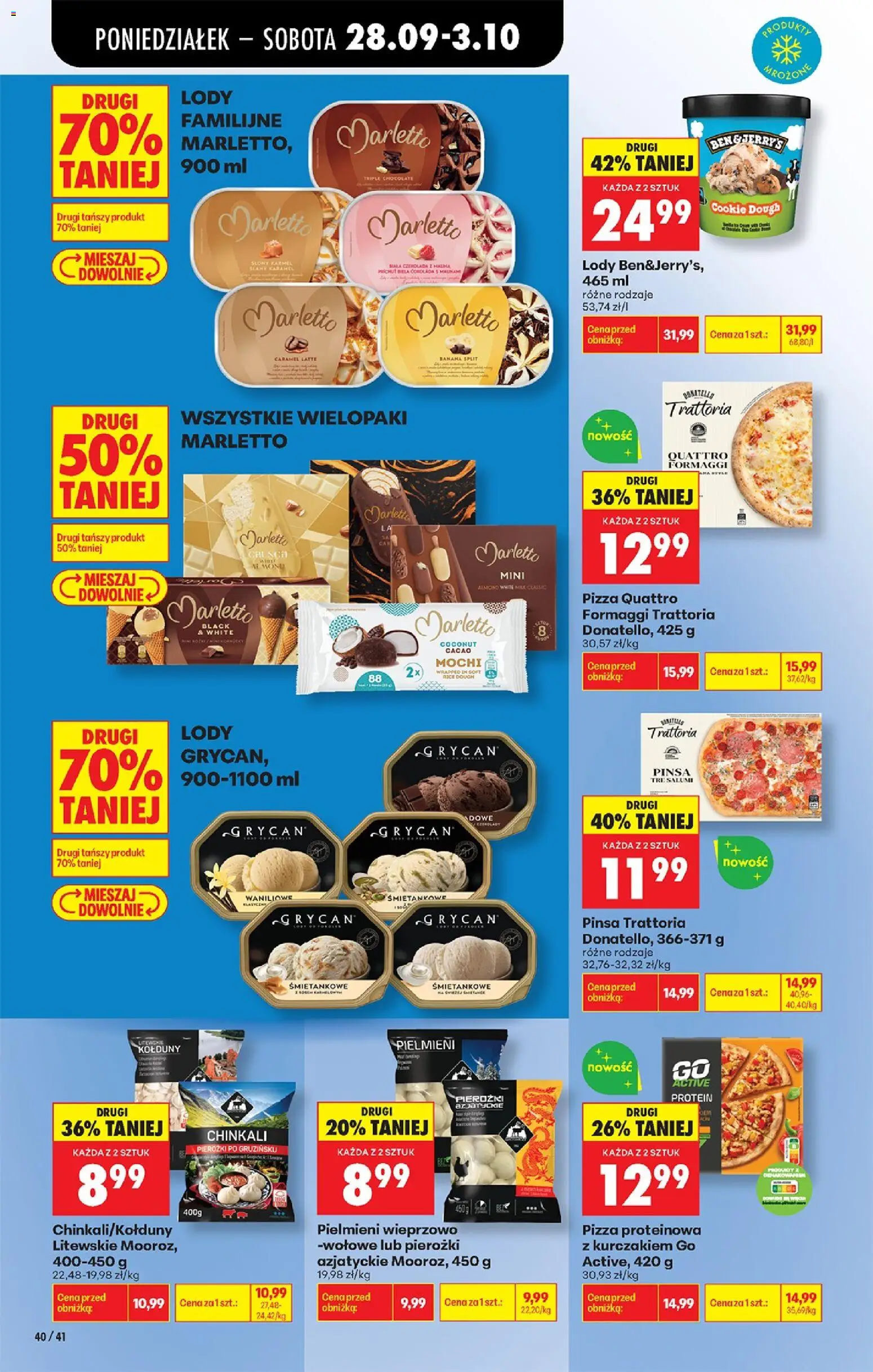 Biedronka Polsko leták - Codziennie niskie ceny od 28.09.2026 | Strana: 64 | Produkty: Mochi, Ben & Jerry's, Pinsa, Protein