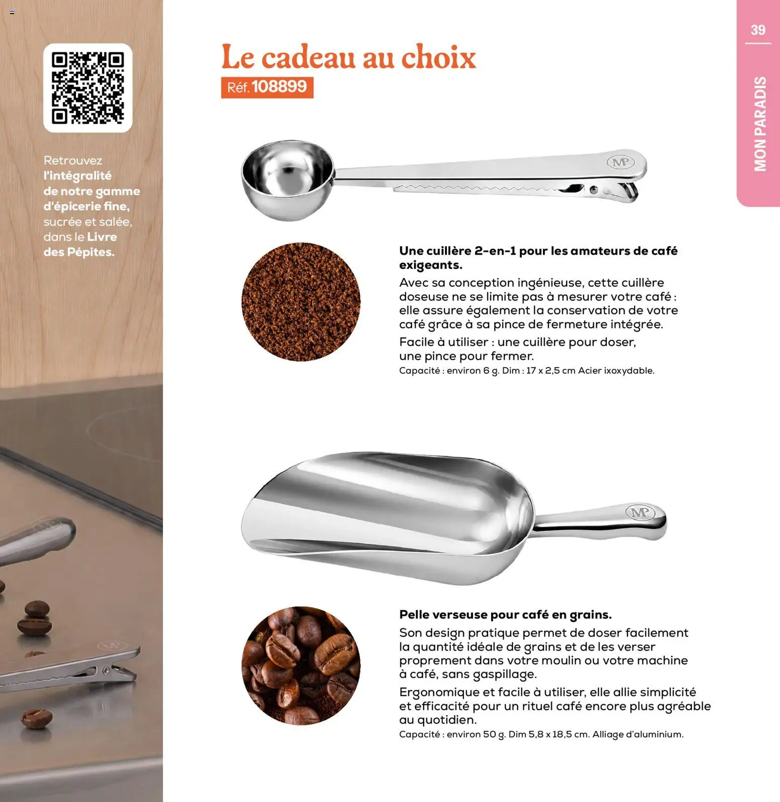 {H1} | Page: 39 | Produits: Pince, Café, Livre, Pelle