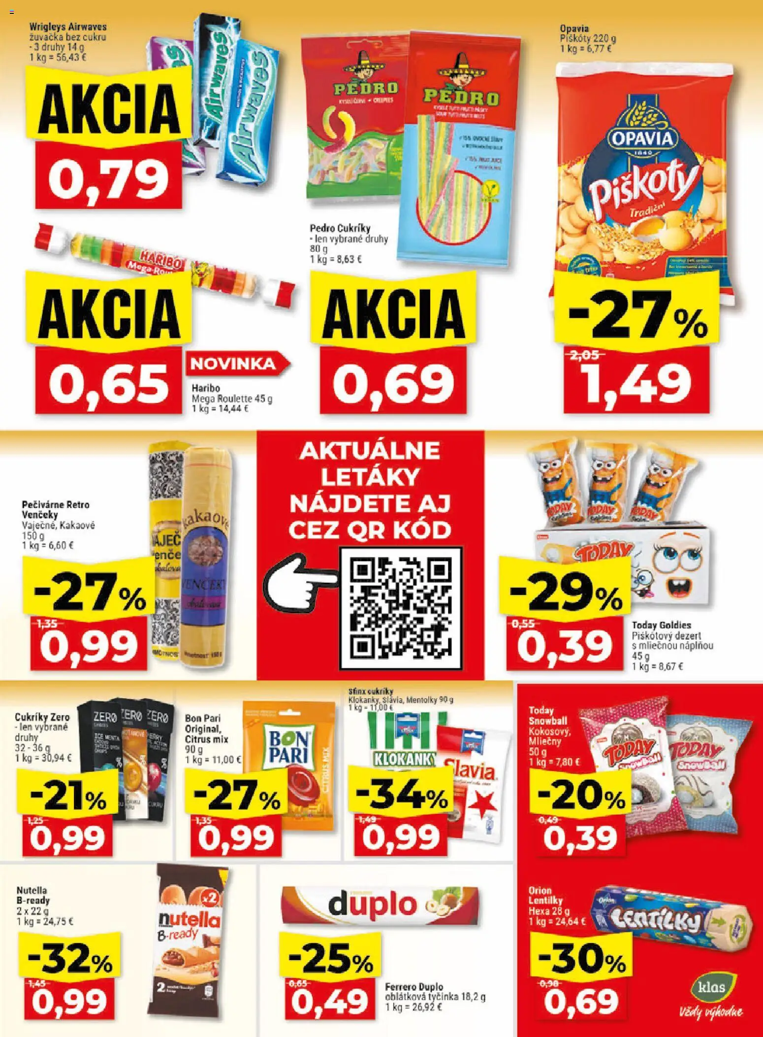 Nové Klas akcie – leták je platný od 08.06.2026 | Strana: 18 | Produkty: Cukríky, Nutella