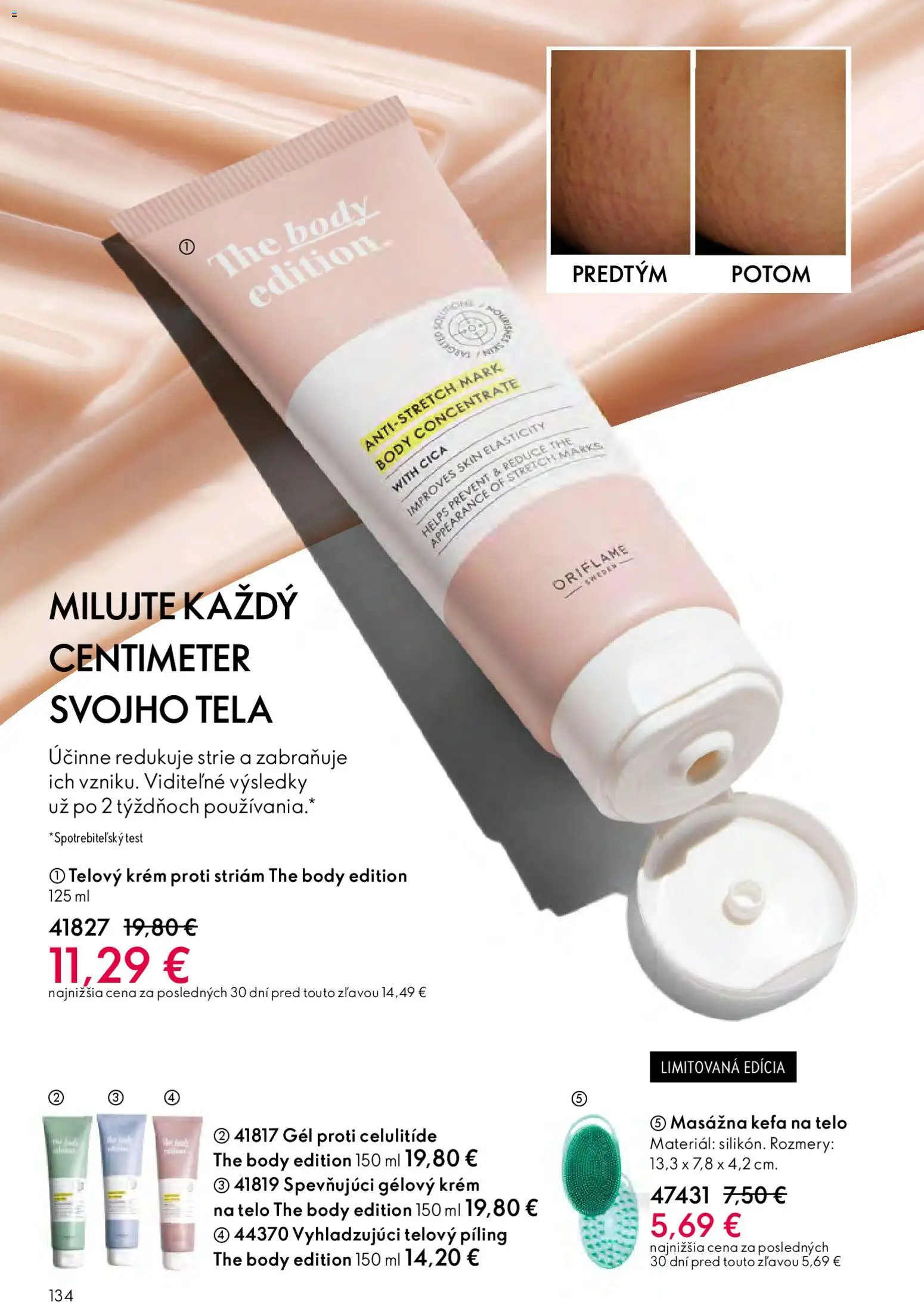 Nové Oriflame akcie – leták je platný od 25.03.2026 | Strana: 134 | Produkty: Kefa, Telový krém, Krém