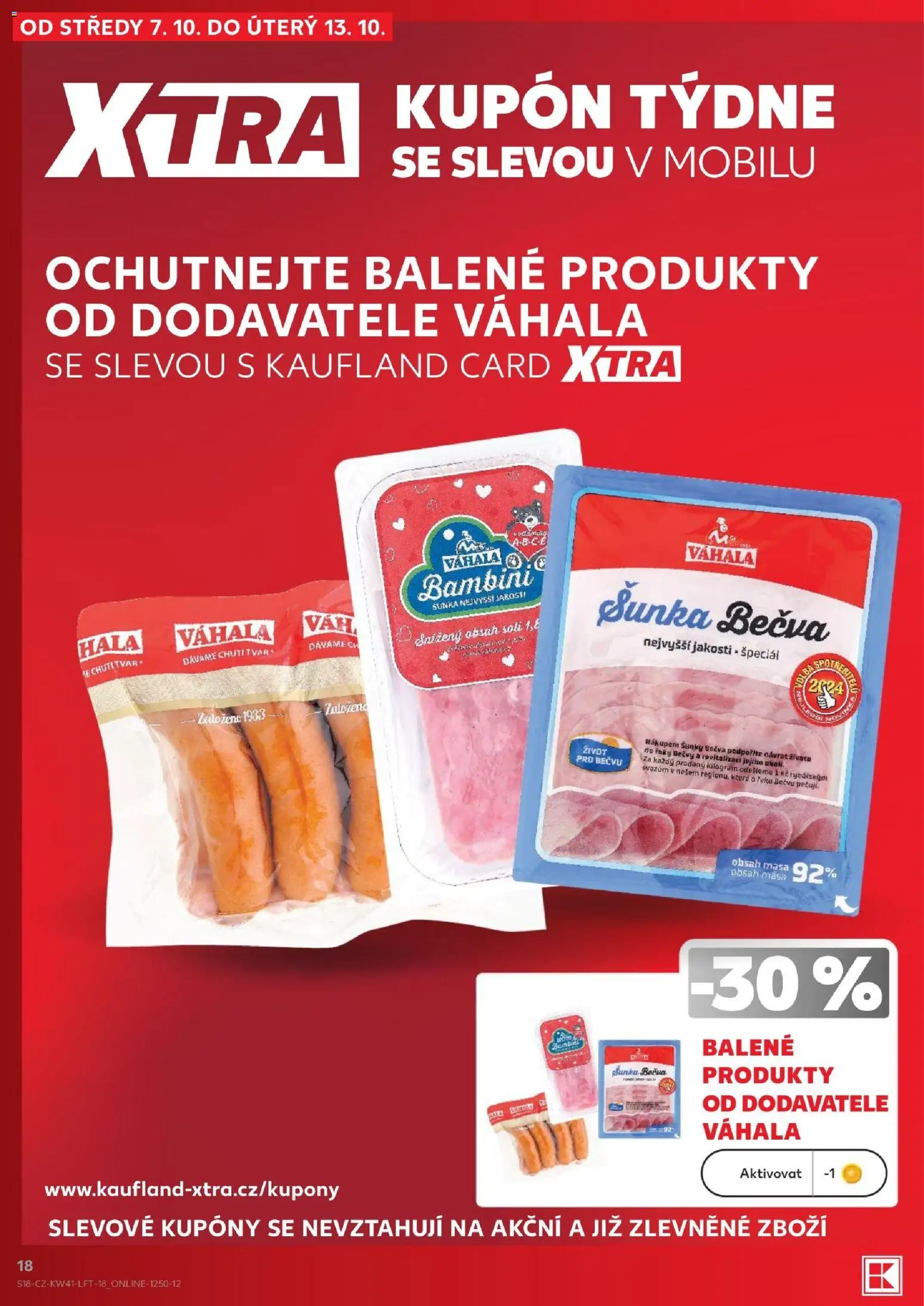 Kaufland leták - Liberec od 07.10.2026 | Strana: 18 | Produkty: Šunka