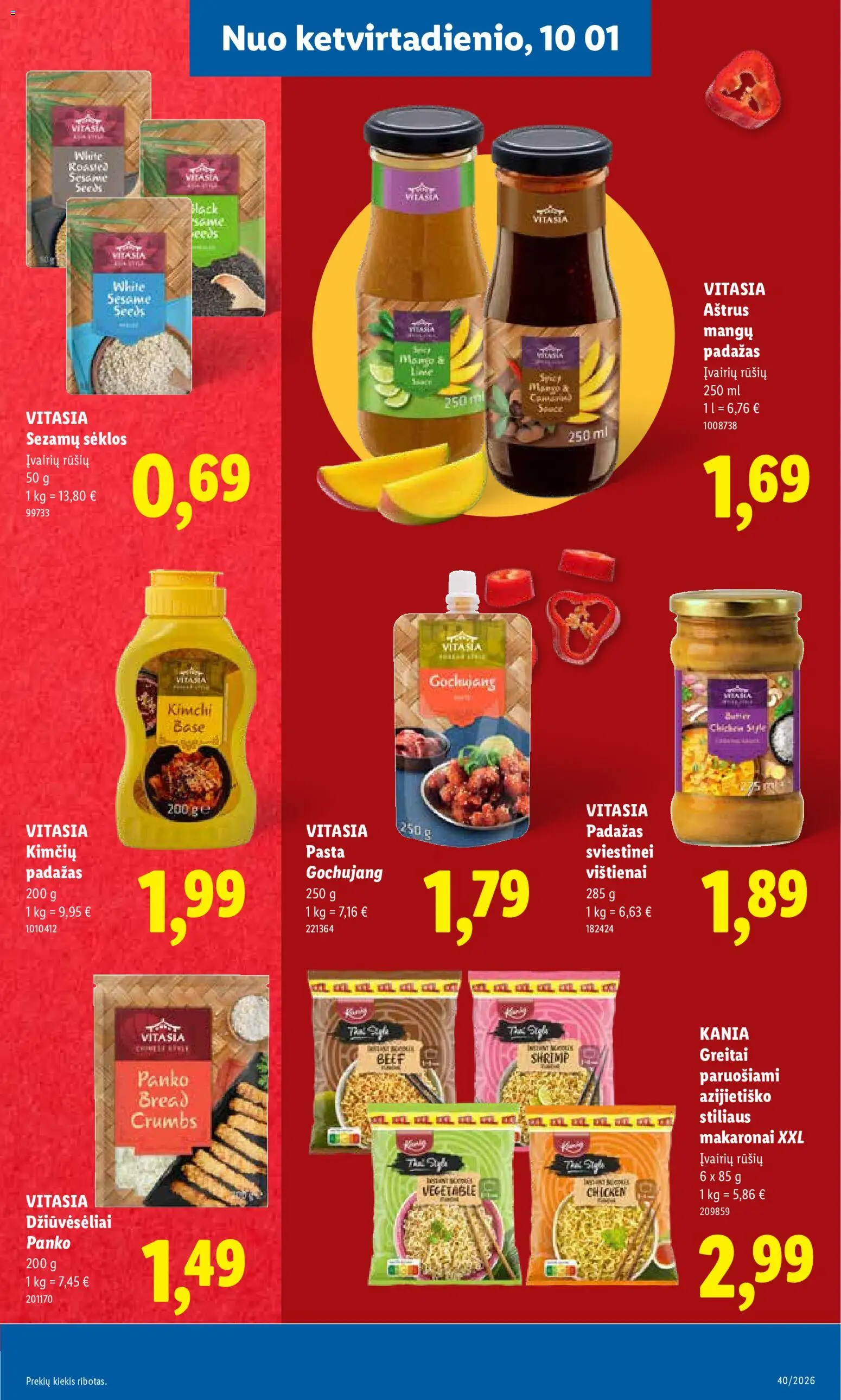 LIDL akcijos nuo 2026.09.28 | Puslapis: 33 | Prekių: Sėklos, Džiūvėsėliai, Padažas, Makaronai